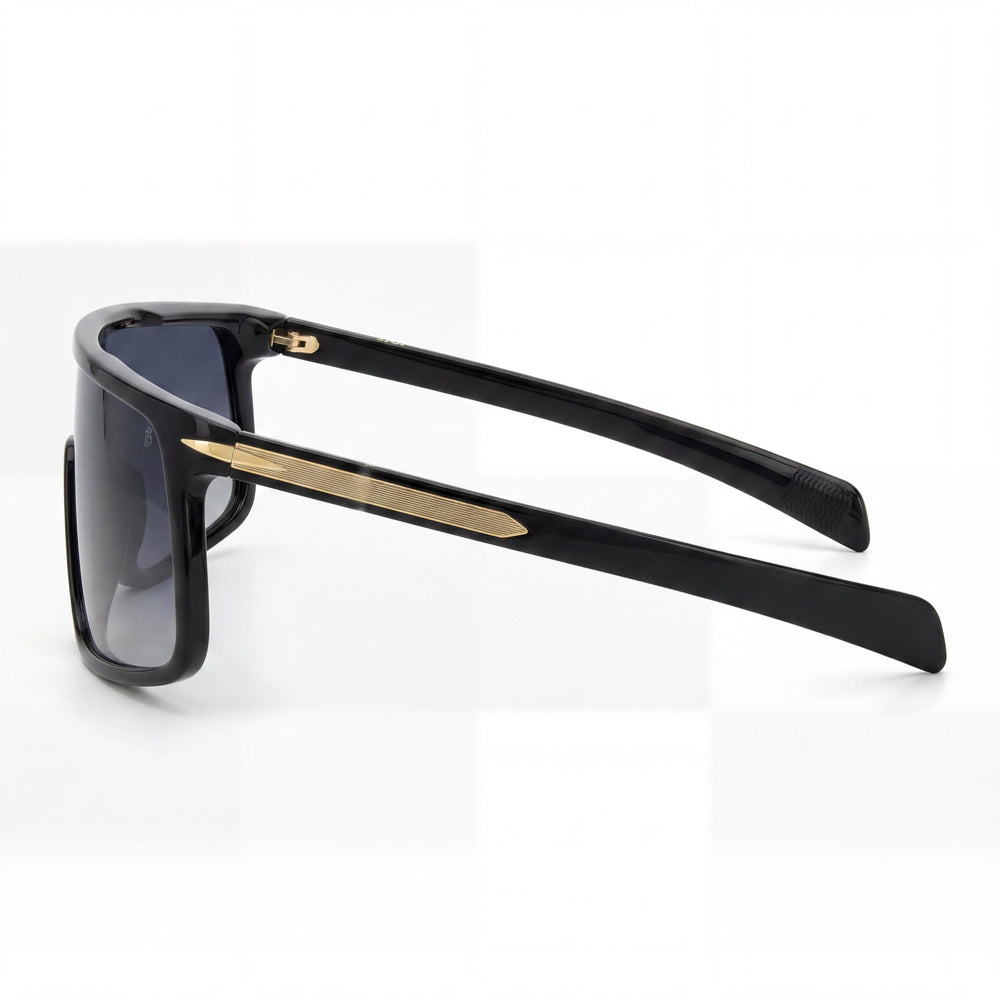 Beckham Db 99/Visor Gafas de sol de mujer con visera, montura de acetato negro y dorado, y lente de 99 mm de ancho