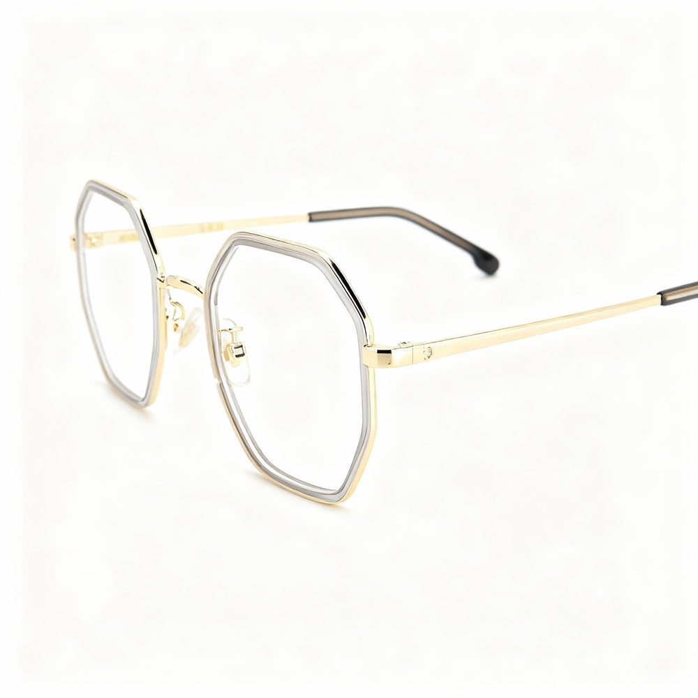 Gafas Carrera 3034 para hombre, montura octogonal de acero inoxidable gris, duraderas, 51-140-22