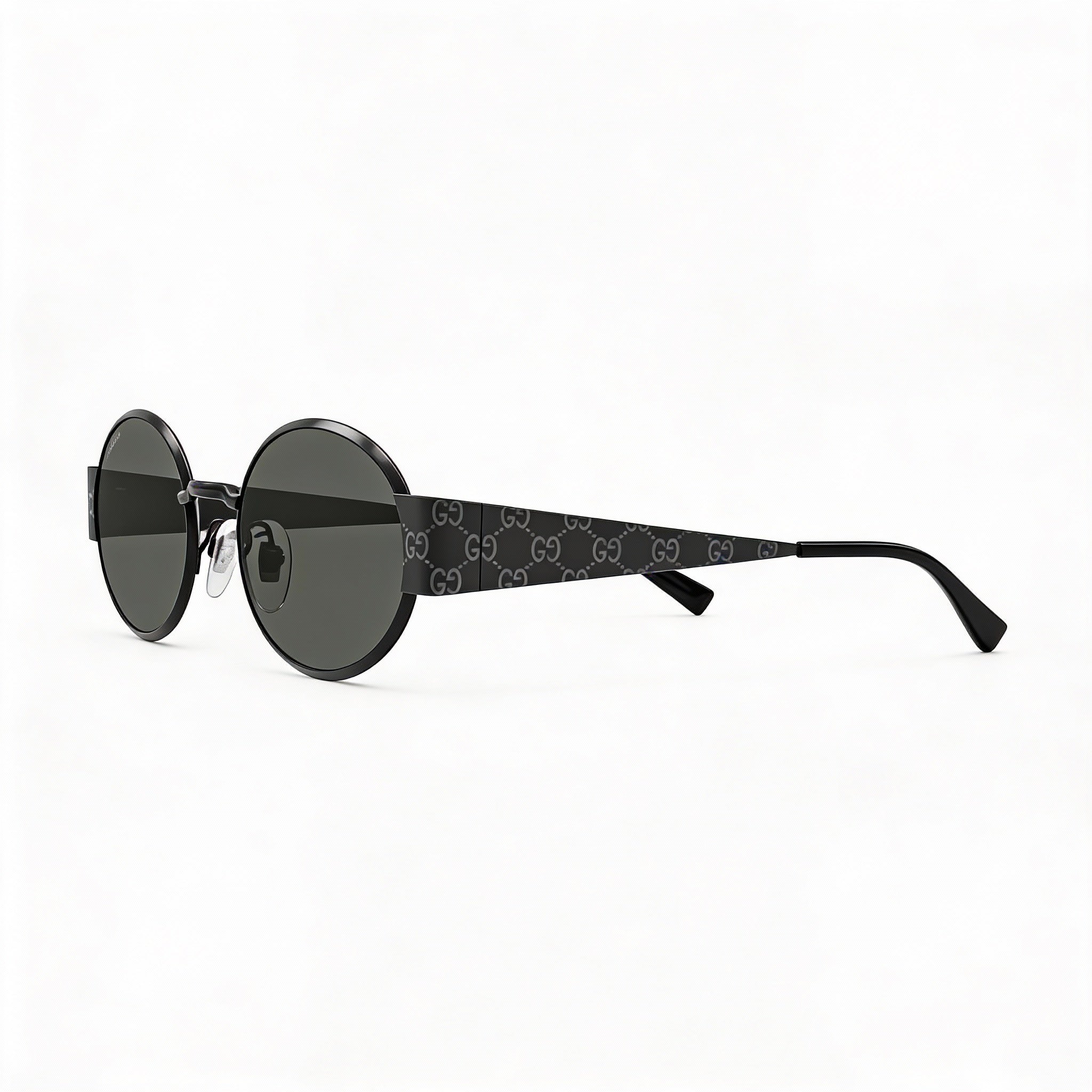 Gafas de sol Gucci Fashion GG1854S 001 unisex, montura de metal negro y gris, lentes grises, protección UV, 51 mm, Photo 3