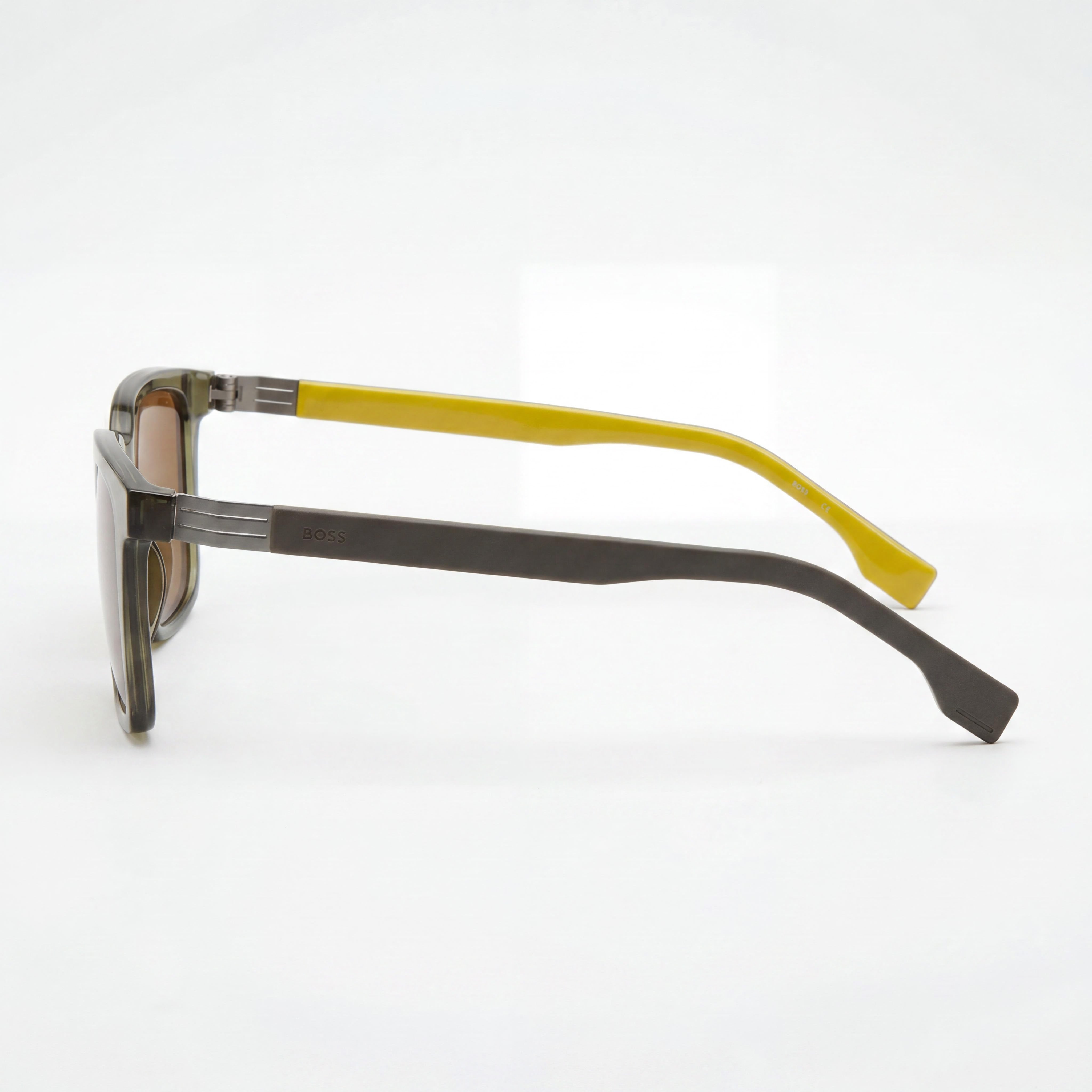 Gafas de sol polarizadas UV para hombre Hugo Boss de nailon, color verde, amarillo, marrón, 53 mm, Photo 3