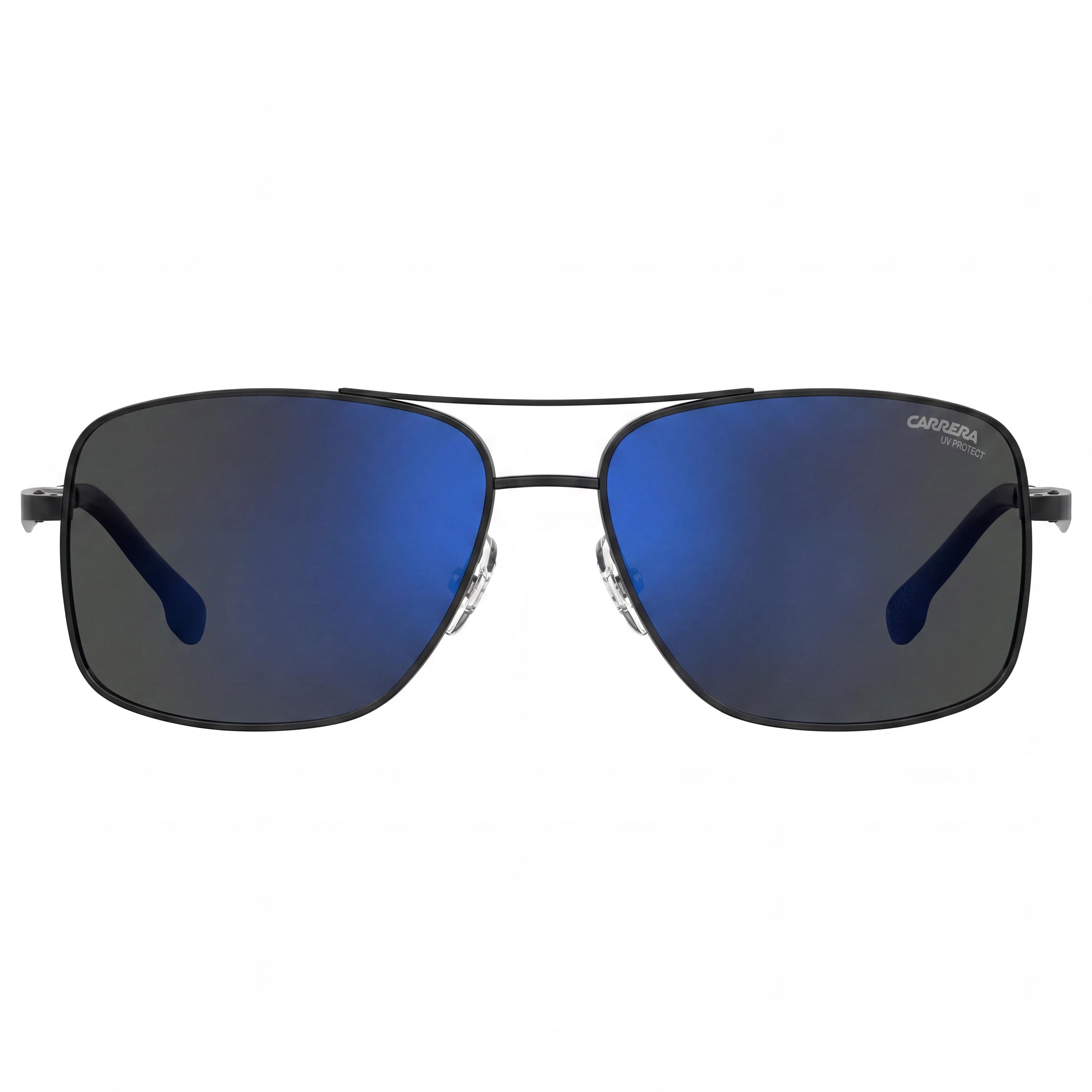 Carrera 8040/S Gafas de sol de aviador unisex de acero inoxidable negro gris lentes de espejo azul cielo 60mm, Photo 2