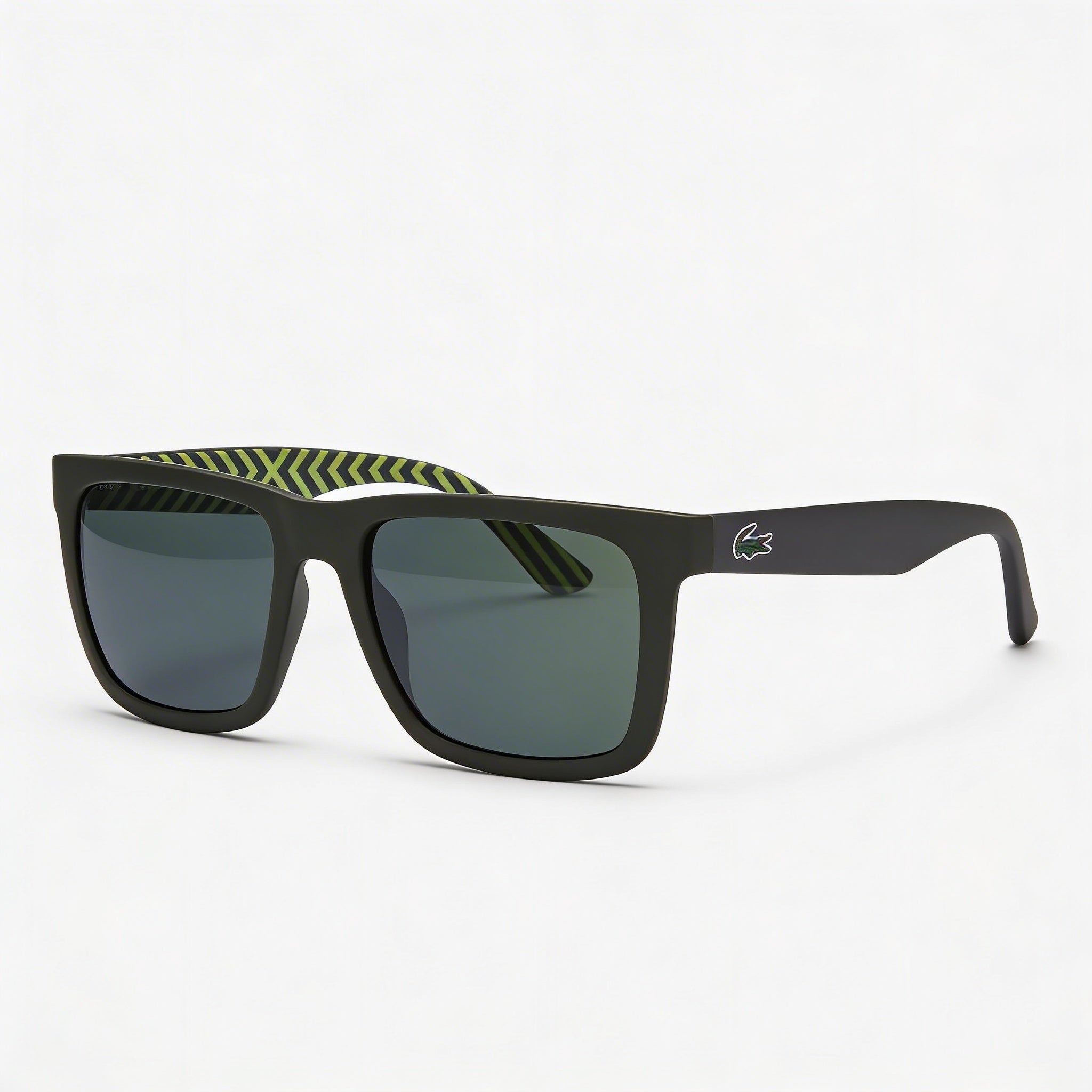 Lacoste L750s Men's Sunglasses with Matte Army Green Plastic Frame & Grey Non-Polarized UV Lenses, 54mm, Photo 1