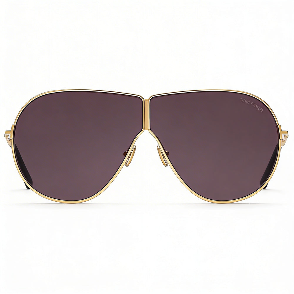 Tom Ford KEATING FT1158 Women's Shiny Deep Gold Metal Non-Polarized UV Protection Sunglasses Smoke Dark Grey 71