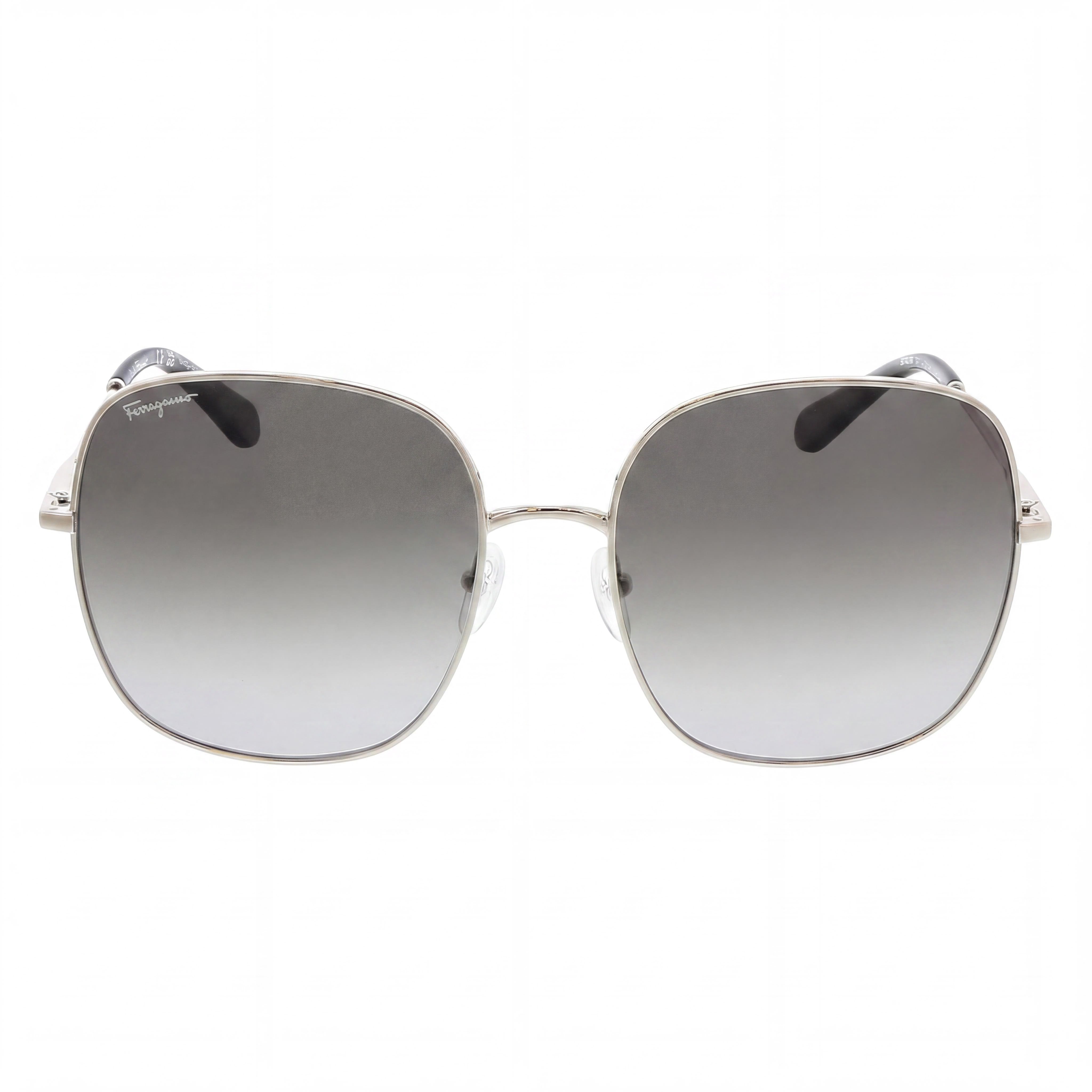 Gafas de sol Salvatore Ferragamo Clásicas de Mujer, Plástico Plateado, Lente Degradado Gris con Protección UV 59mm, Photo 2