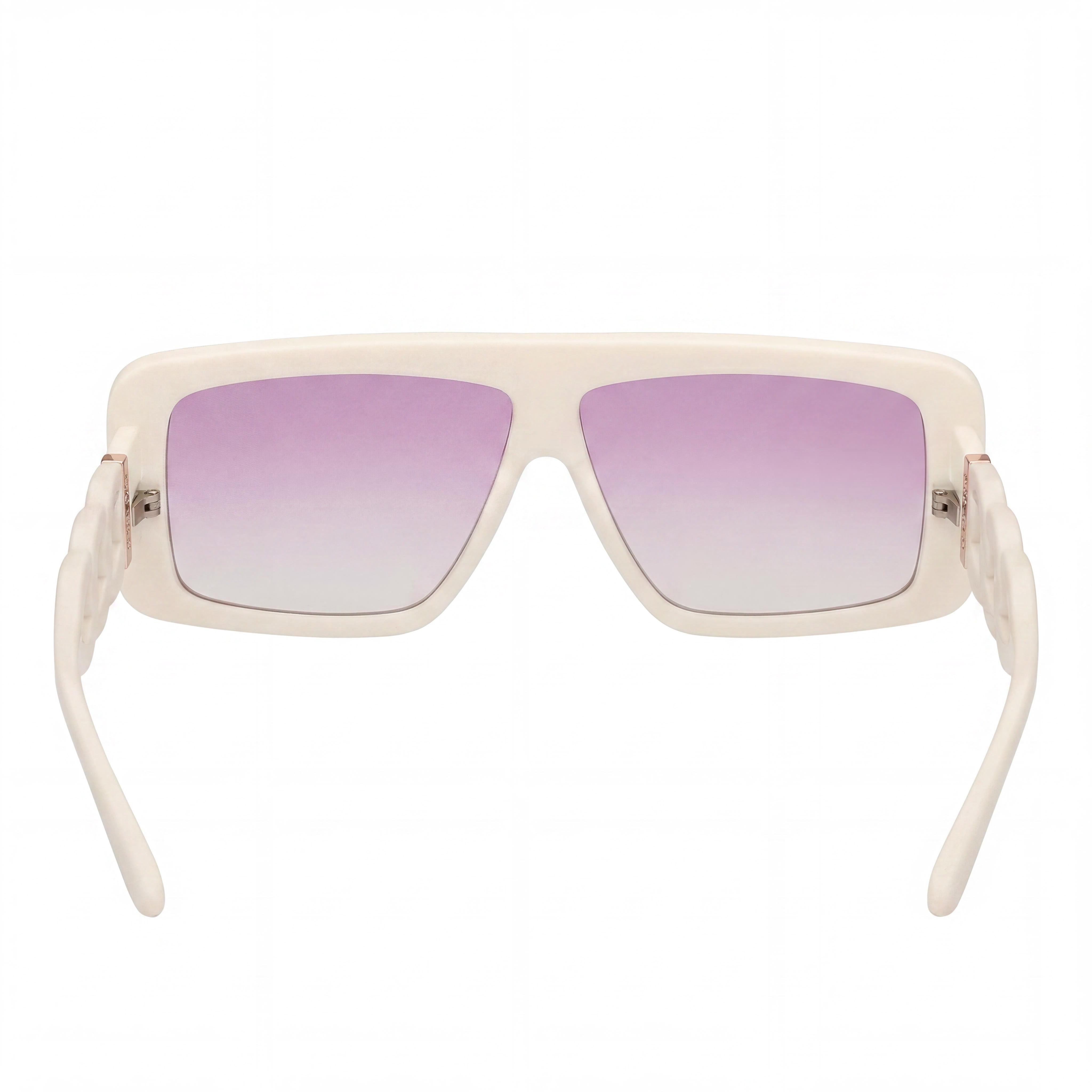 GUESS Classic Women's White Injected Shield Shape Gradient Violet Glass Non-Polarized Sunglasses 60mm, Photo 2