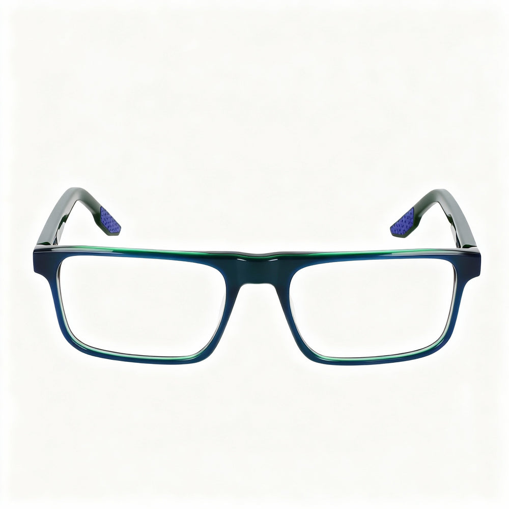 Nike 7161 Men's Acetate Frame Eyeglasses, Navy Tri-laminate, Non-Polarized Lenses, 54-18-145