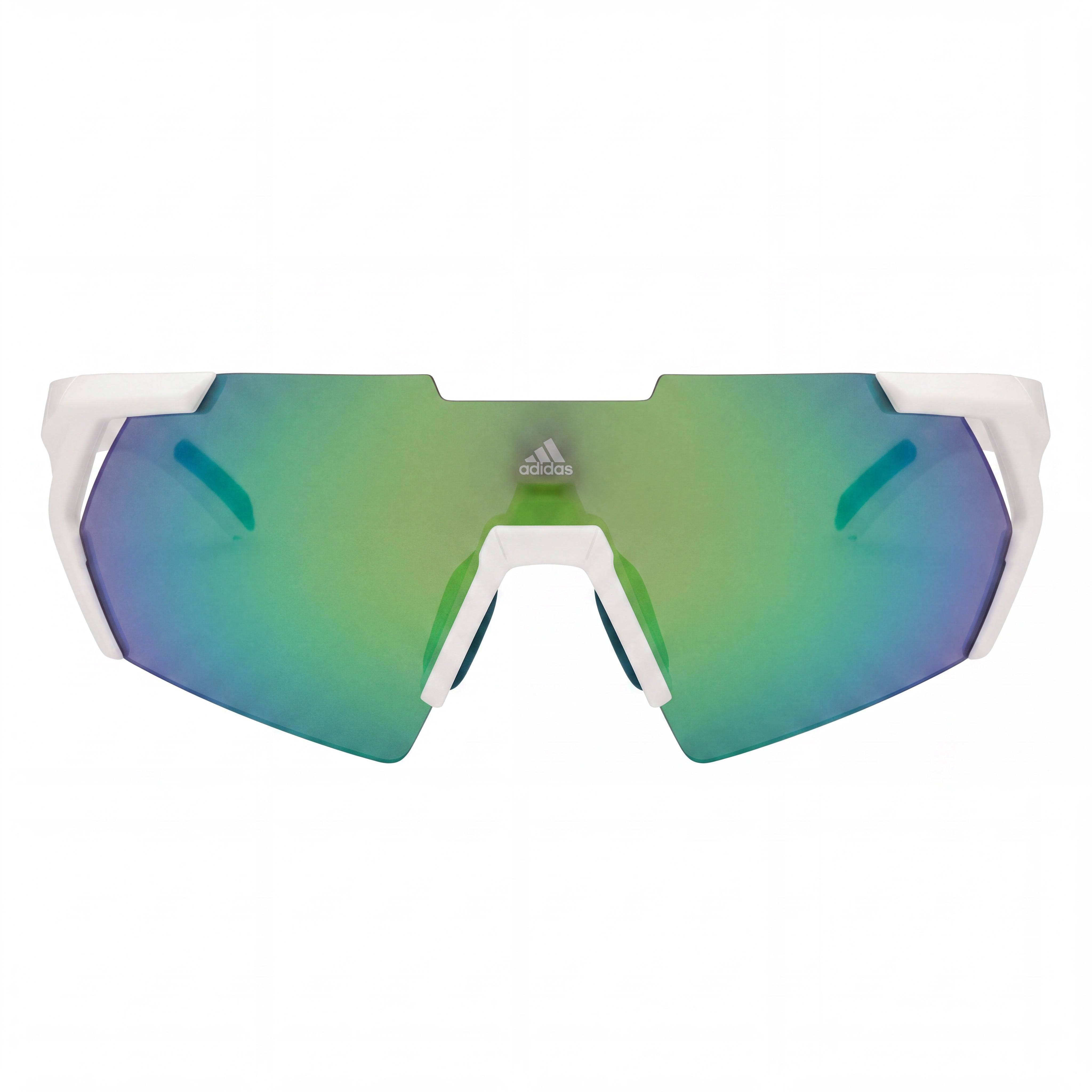 adidas SP0064 Modern Men's White Injected Frame Green UV Protected Lenses 140mm Sunglasses, Photo 2