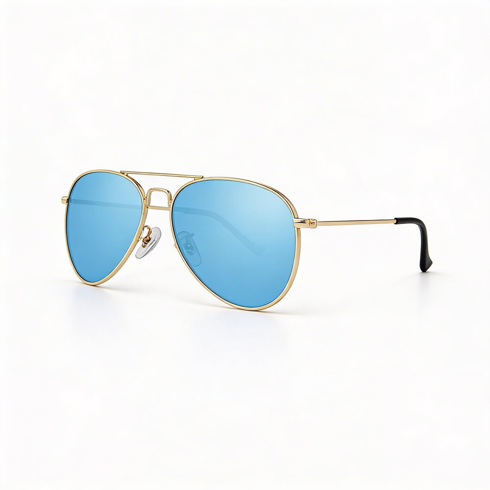 Privé Revaux Aviators Unisex Stainless Steel Frame Blue Mirror Polarized Lenses UV Protection Sunglasses 61mm