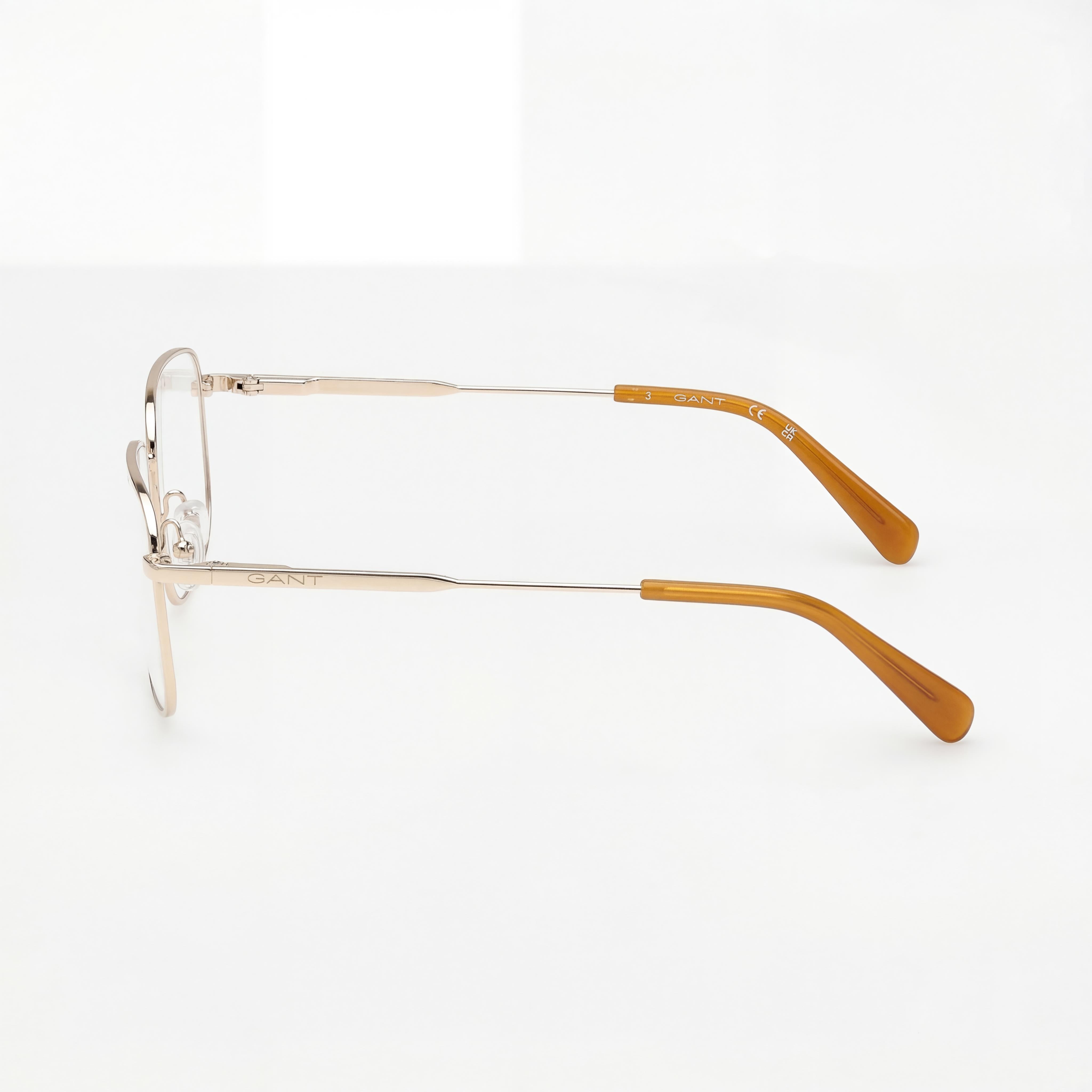 GANT Gafas de Metal Unisex Modelo Clásico en Dorado Pálido Brillante, Ancho de Lente 57mm, Photo 2