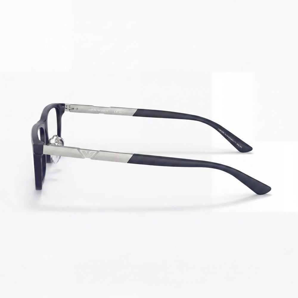 Emporio Armani Ea3251d Model Rectangular Matte Dark Blue Plastic Frame Eyeglasses for Men 55mm Lens Width