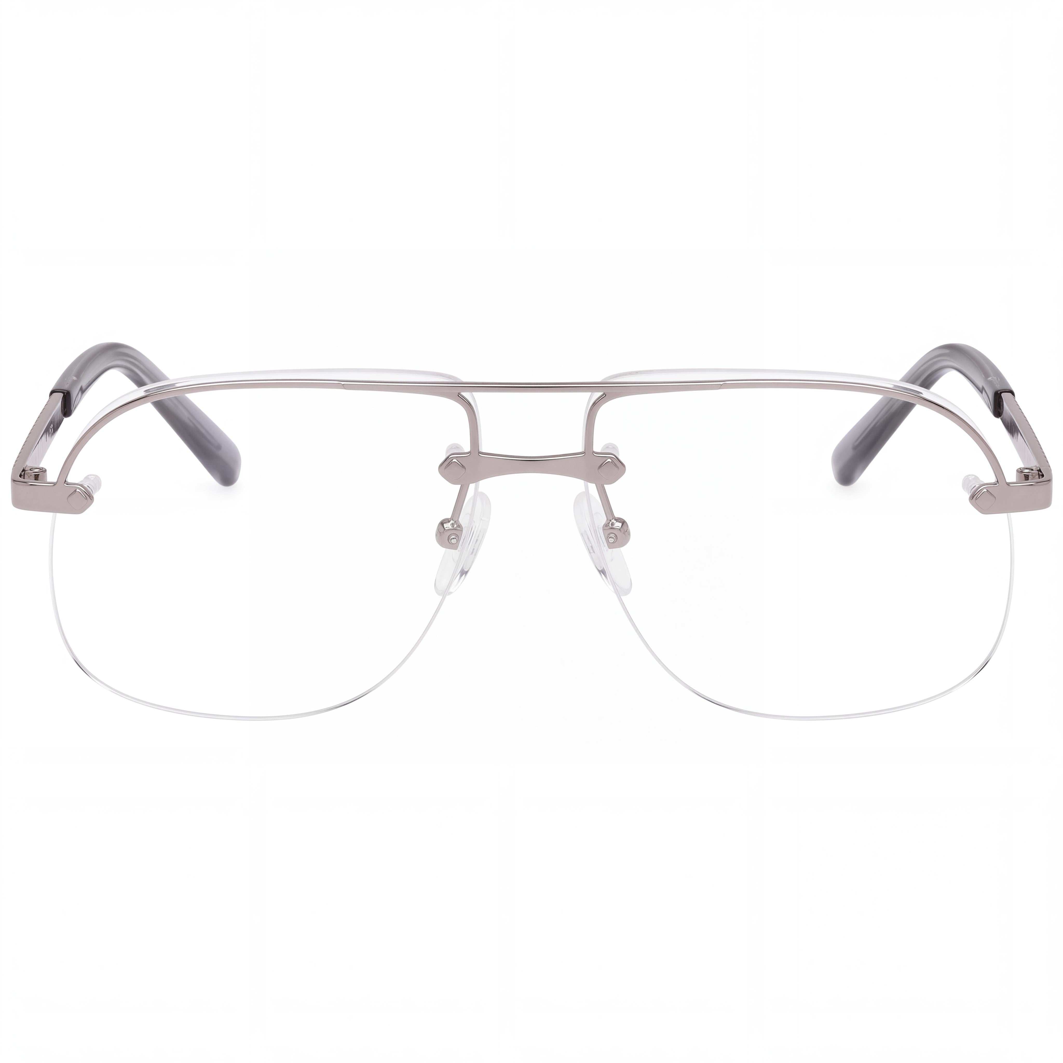 MCM WORLDWIDE MW5019-H Men's Semirimless Metal Light Ruthenium Eyeglasses with Clear Demo Lenses, Prescription Ready 59-12-145, Photo 2