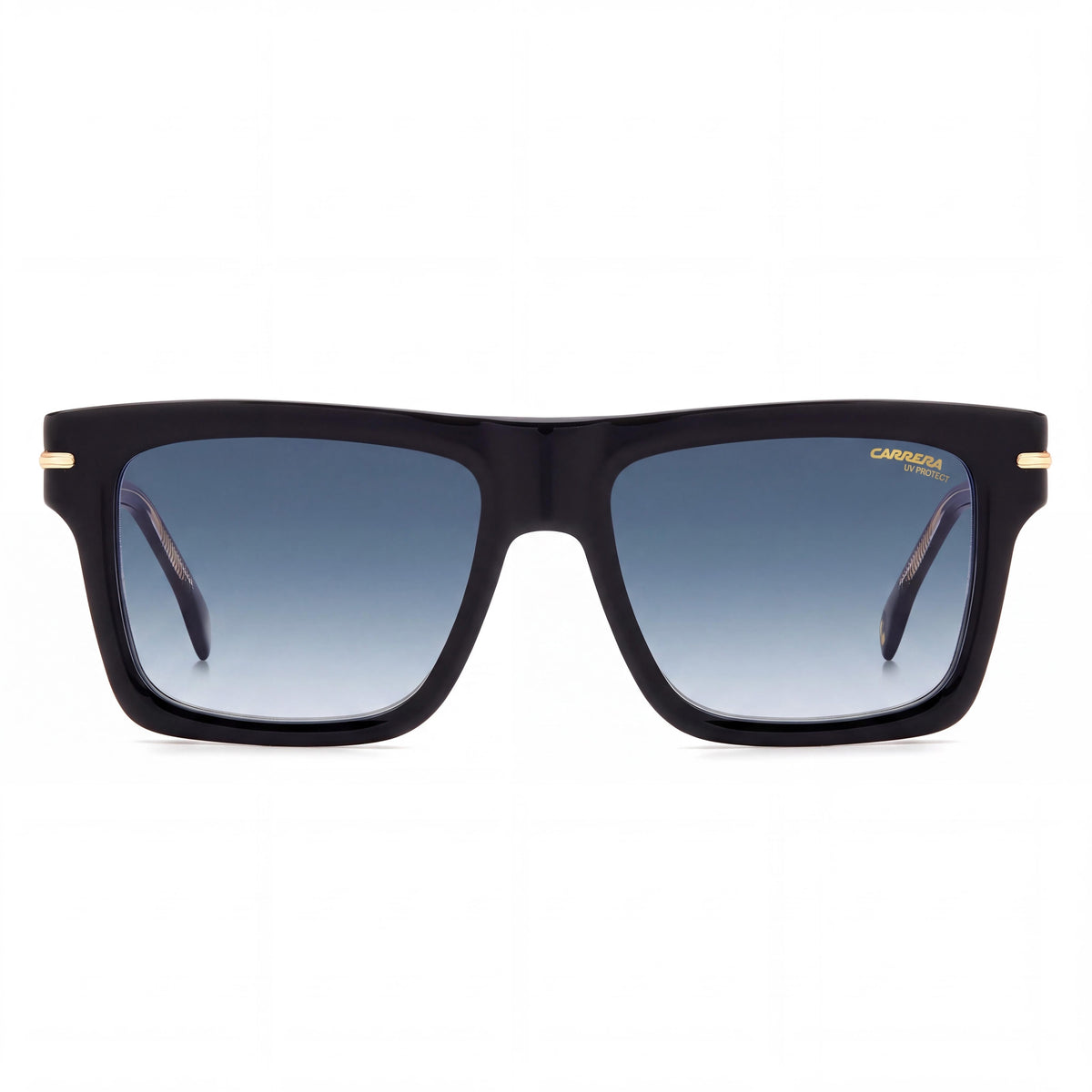 Gafas de sol Carrera 305/S unisex con montura de acetato negro a rayas, lentes azules degradadas, sin polarizar y con protección UV 54-17-150, Photo 2