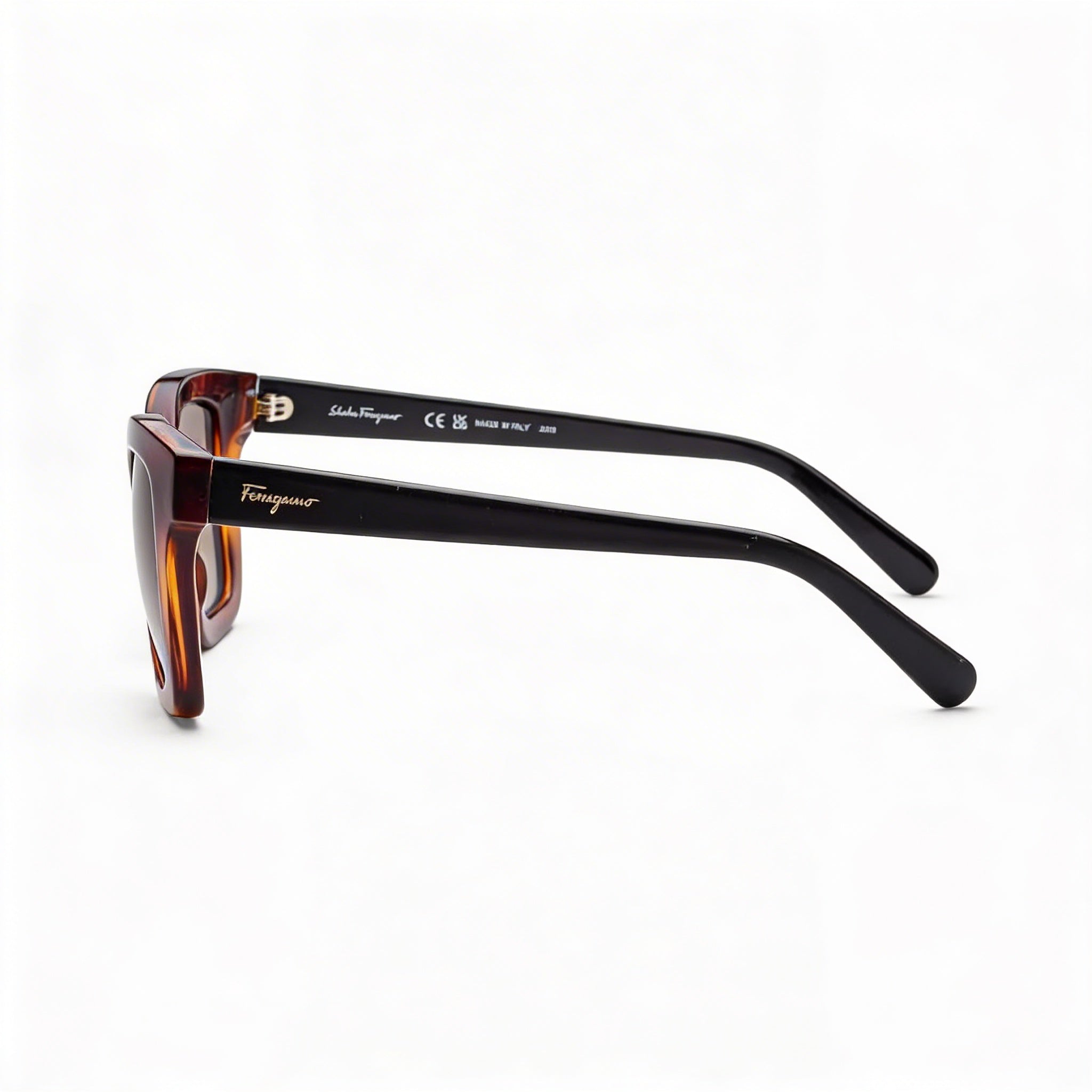 Salvatore Ferragamo Classic Unisex Tortoise Plastic Brown Gradient Non-Polarized UV Protection 53mm Sunglasses, Photo 2