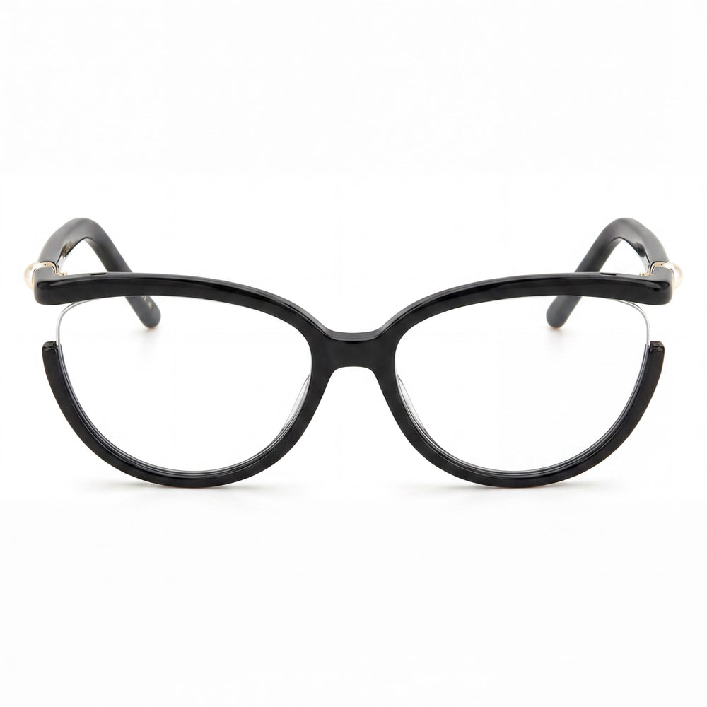 Carolina Herrera Casual Women's Transparent Black Polyamide Frame Eyewear with Black Lenses 55-18-140mm