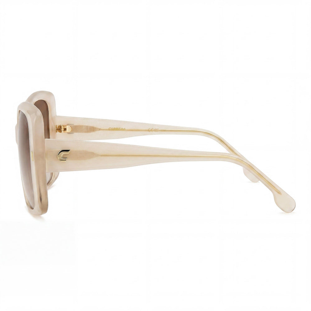 Gafas de sol Carrera para mujer casuales, montura de plástico color marfil, lentes marrones con protección UV no polarizadas de 56 mm