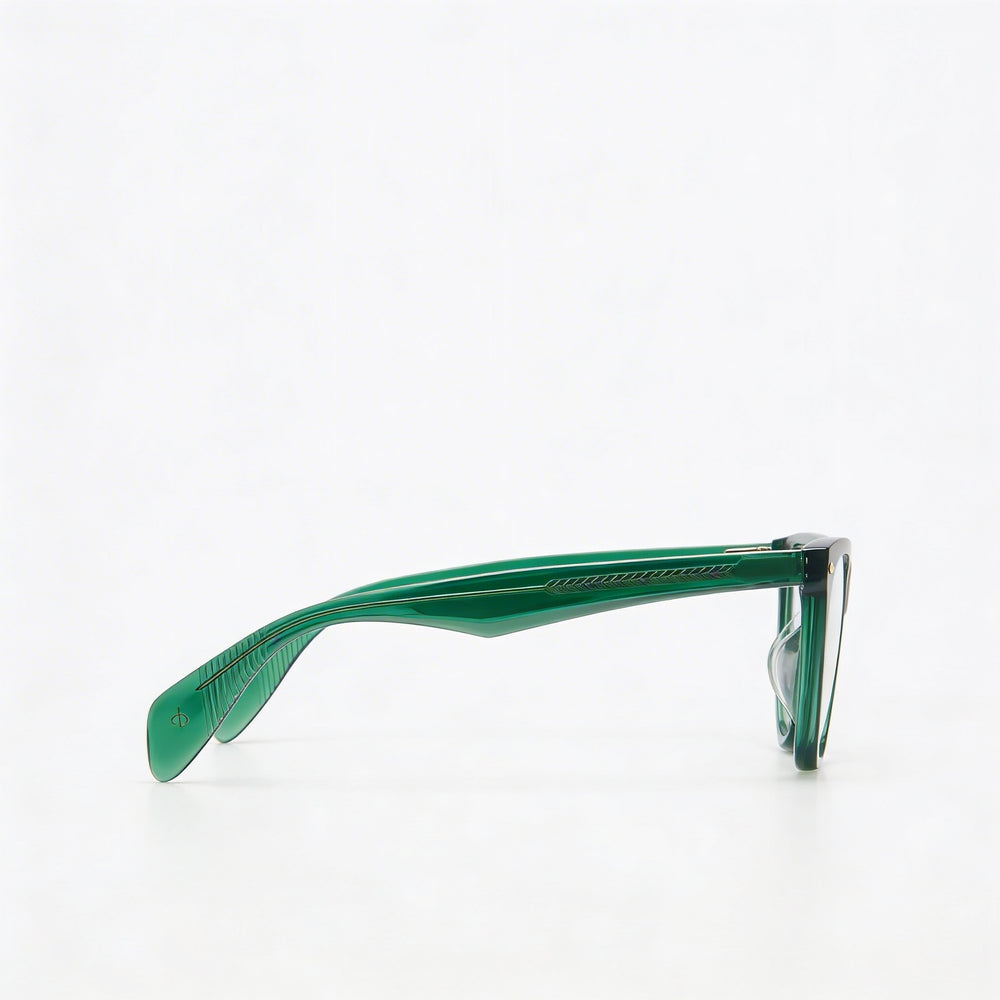 Gafas de acetato transparentes verdes ojo de gato de montura completa Rag & Bone para mujer 53 mm