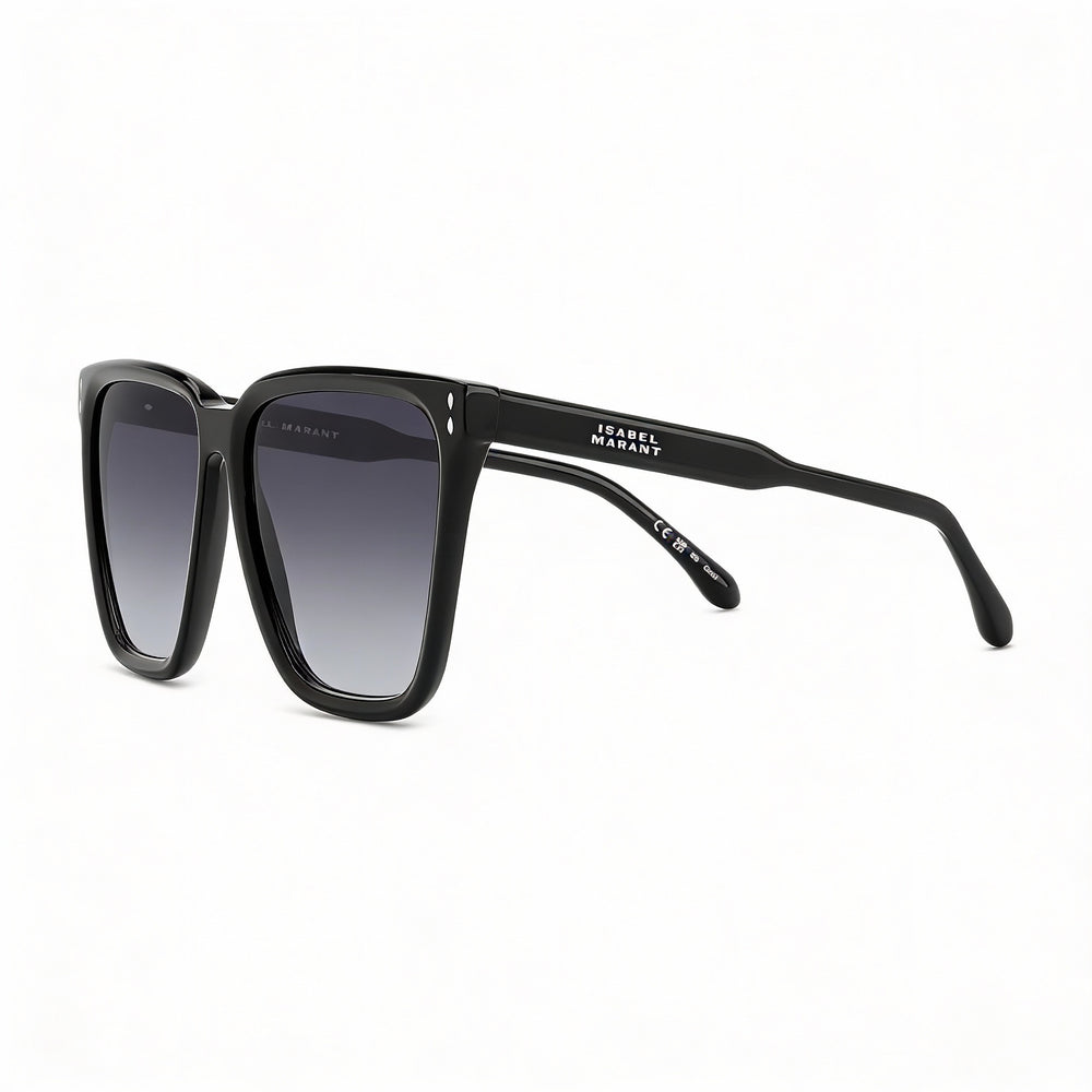 Gafas de sol Isabel Marant de acetato fino y elegante para mujer, montura de plástico gris y negro, con protección UV, ancho de lente de 58 mm