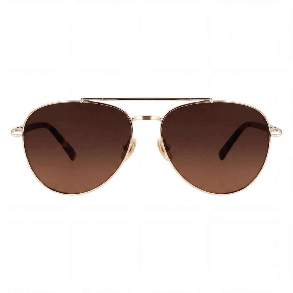 Ferragamo Sf316s Men's Plastic Gold Brown Sunglasses, 100% UVA & UVB Protection, 61mm
