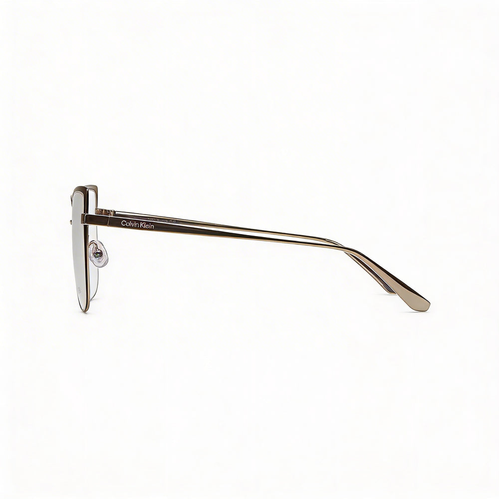Gafas unisex Calvin Klein Ck22101 con montura metálica de ojo de gato de montura completa en havana oro (54-19-140)