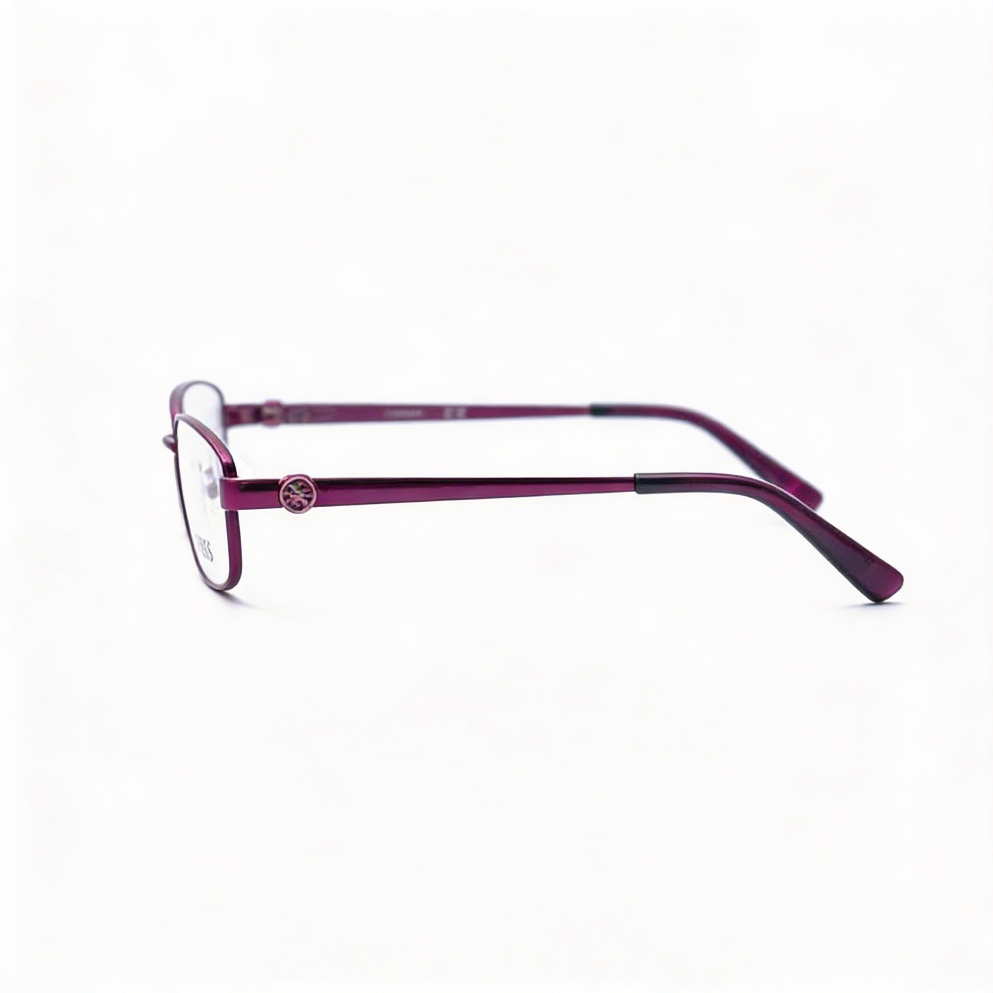 Guess Gu2524 Women's Metal Frame Eyeglasses in Matte Violet with Clear Polycarbonate Lenses, Size 49-18-135mm, Photo 2