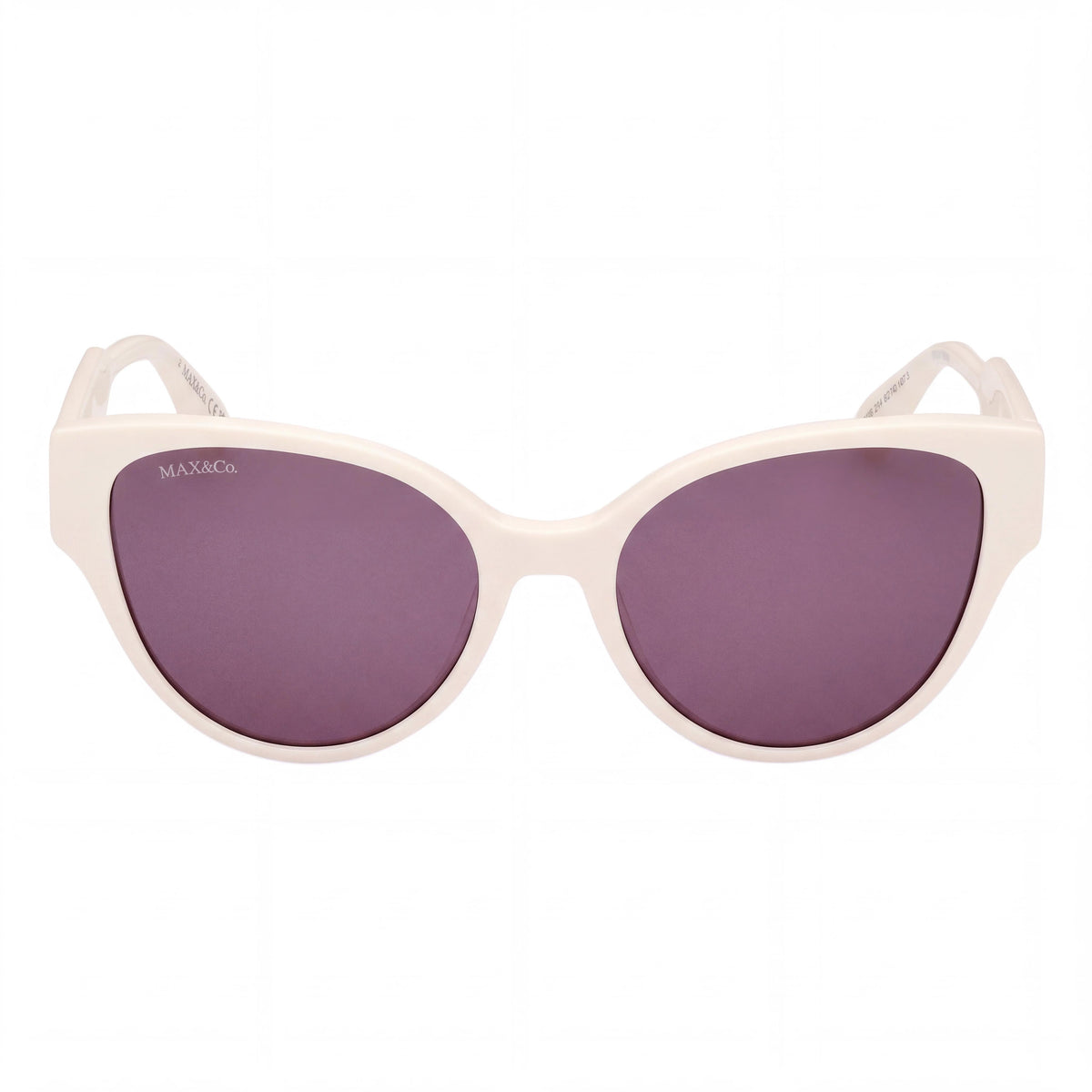 Max & Co. Modern Women's Brilliant White Acetate Frame with Smoke Plastic Lenses Sunglasses 54-18-140, Photo 2