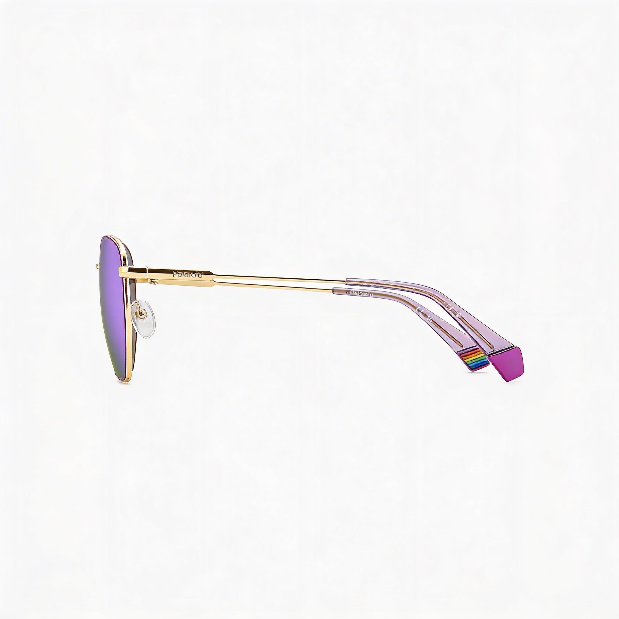 Polaroid PLD 6214/S/X Casual Unisex Gold Purple Stainless Steel Frame Violet Mirror Polarized UV Protection 56mm Sunglasses, Photo 2