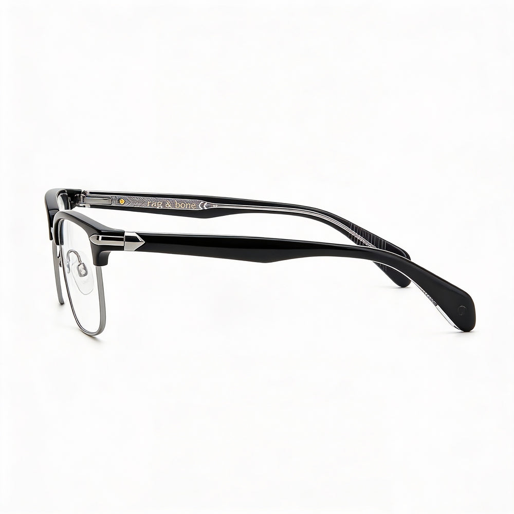 Gafas unisex modernas de acero de aleación negro con montura adaptable a la luz, de Rag &amp; Bone, de 51 mm