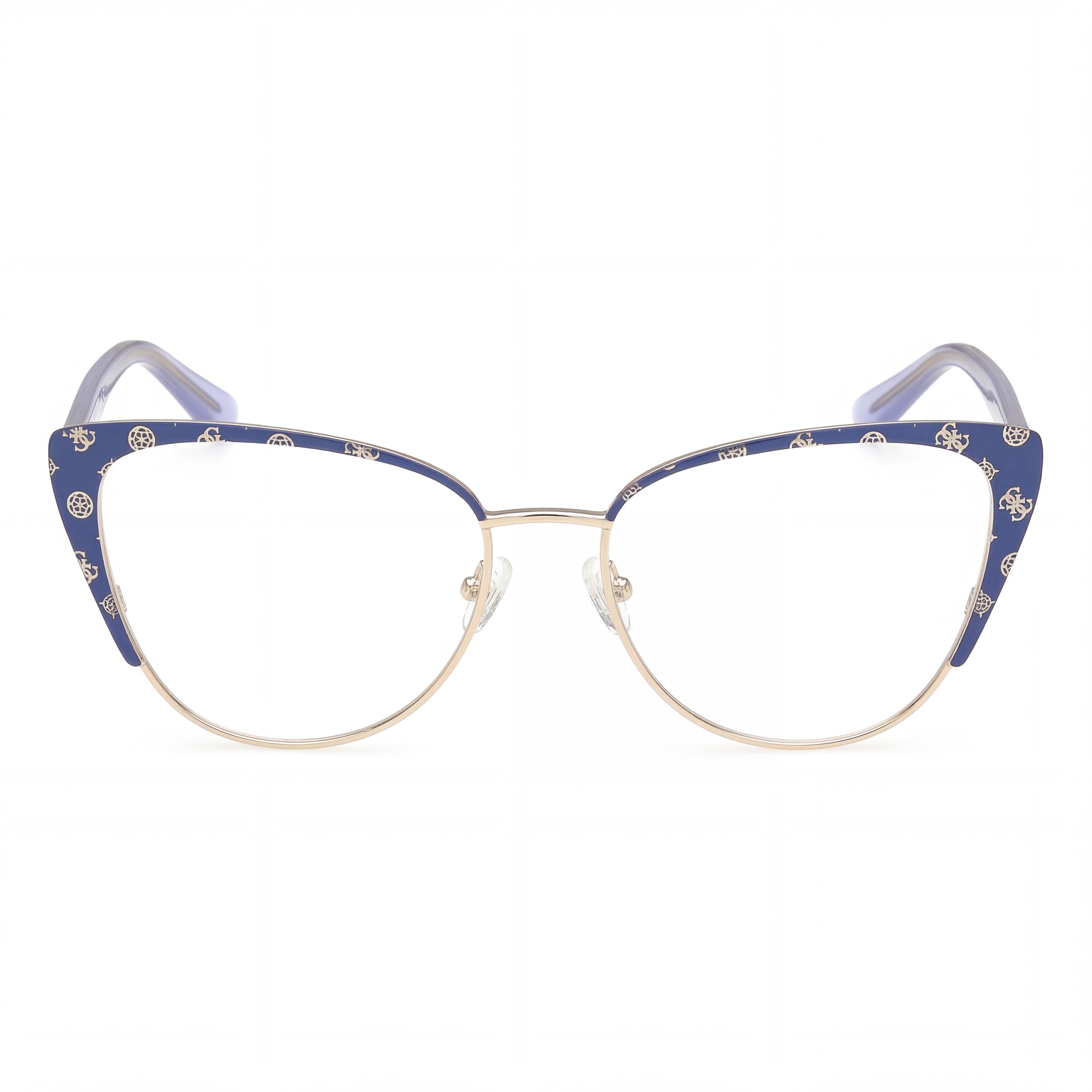 Gafas de sol polarizadas Guess Gu50121 para mujer, de metal, con lentes multicolor, montura azul mate y azul brillante, 55 mm, Photo 2