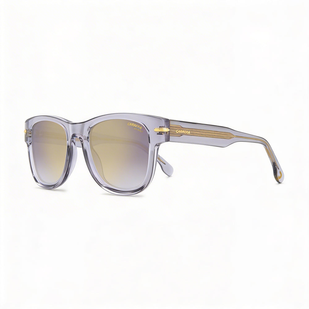 Gafas de sol Carrera 330/S para hombre, de acetato gris, con lentes de espejo dorado con degradado gris, 100 % protección UV, 50 mm