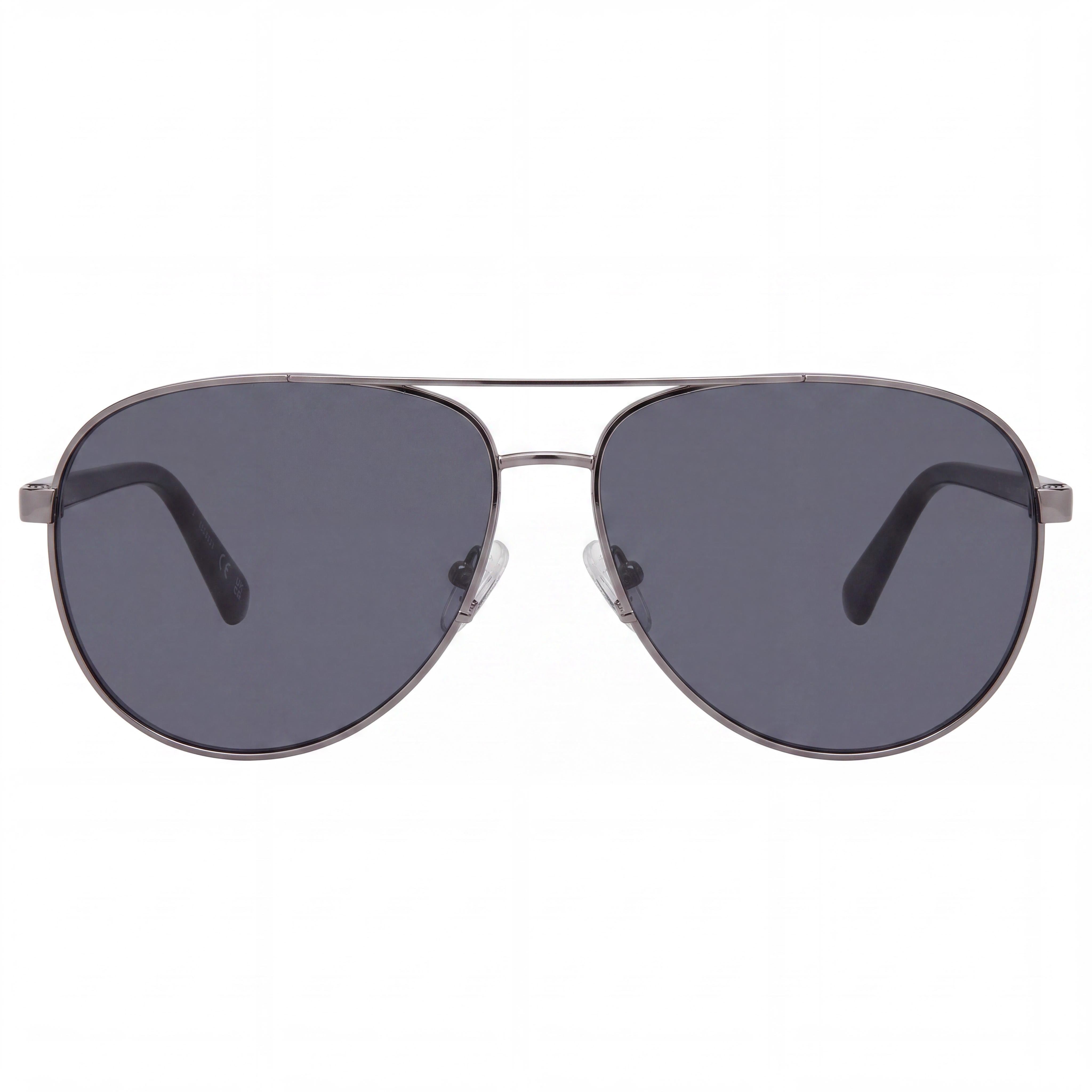 GUESS GU00140 Gafas de sol piloto con montura de metal brillante color plomo, lentes ahumadas con 100% protección UV 61mm, Photo 2