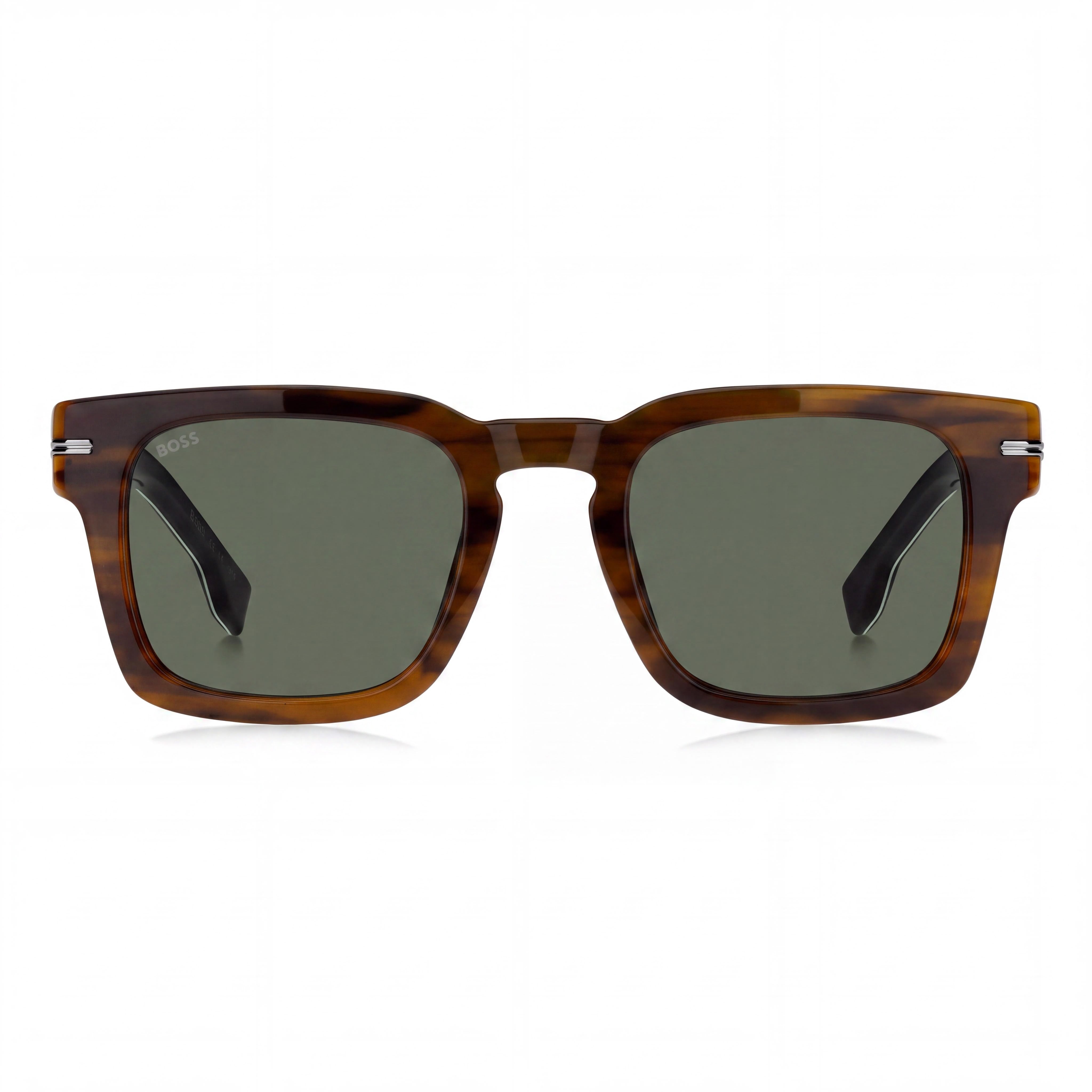 Hugo Boss Casual Women's ECO ACETATE Sunglasses, Brown Green Frame, Striped Brown Black Lens, UV Protection, Non-Polarized, 50mm, Photo 2