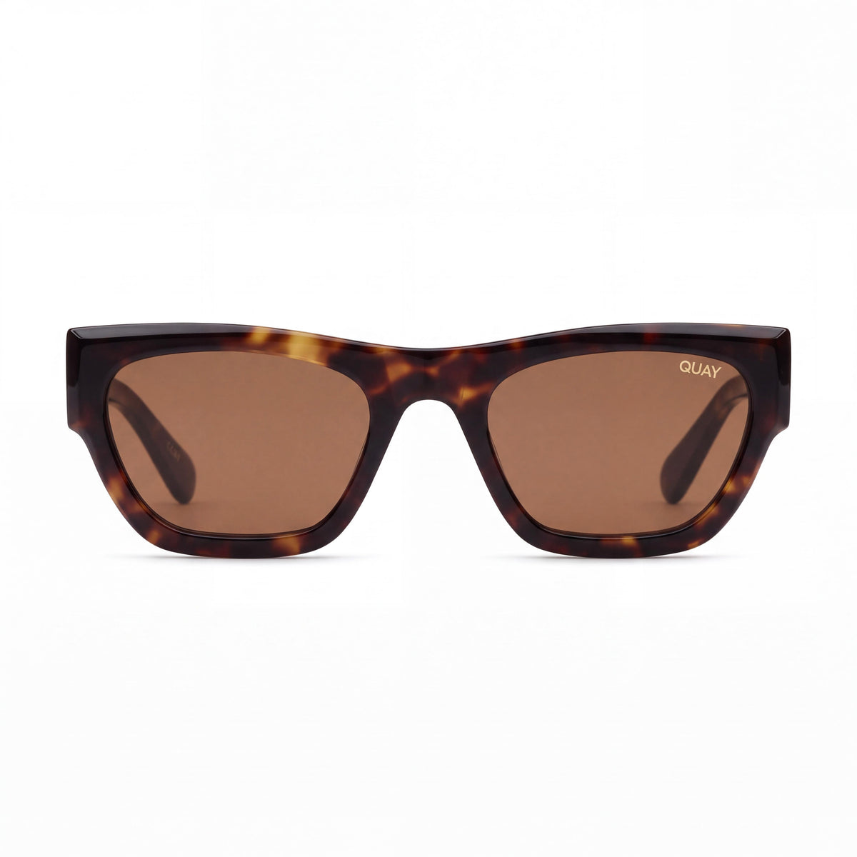 QUAY AUSTRALIA Nice Try Unisex Square Sunglasses with a Dark Tortoise Brown Frame and Brown Lenses, Photo 2