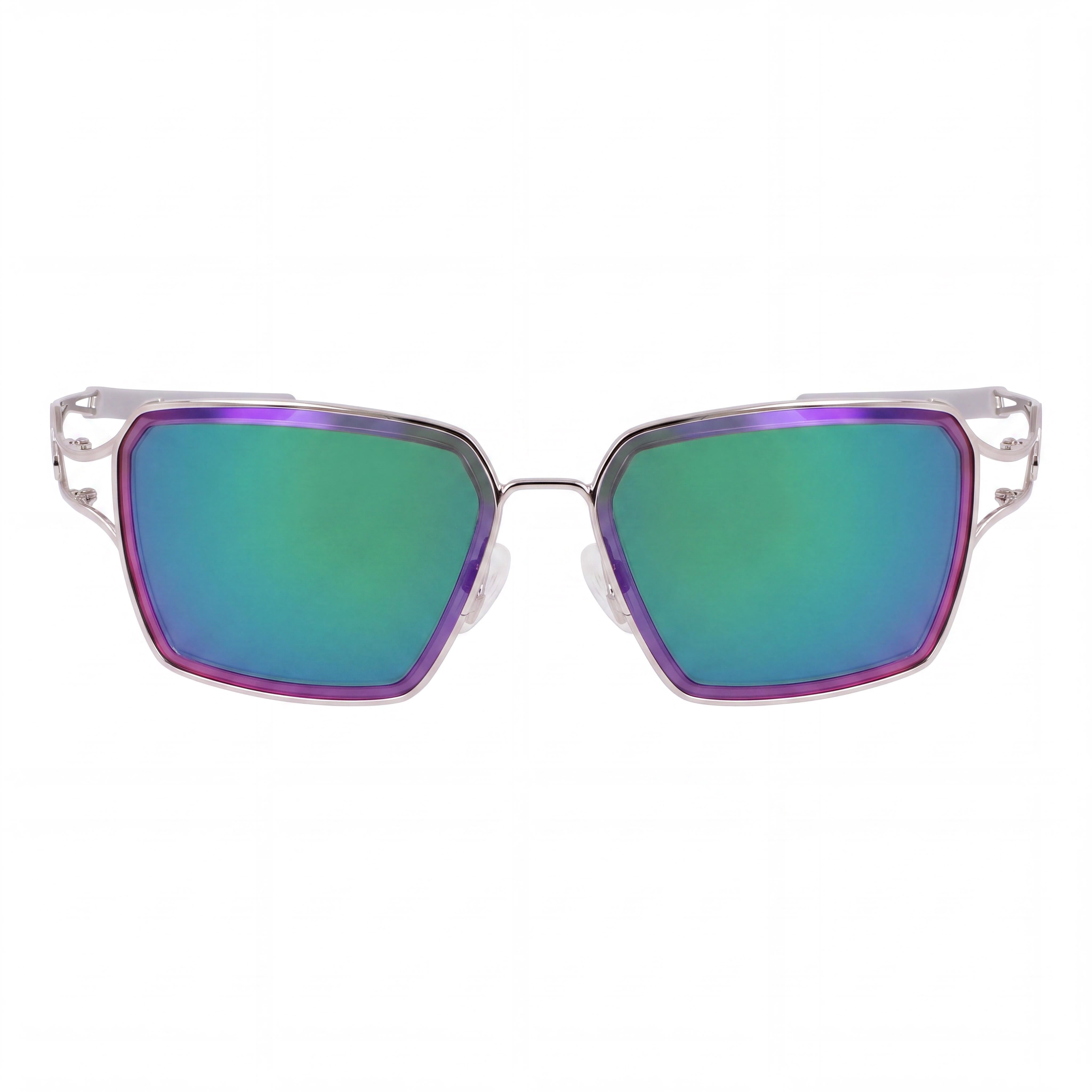 Nike Classic Unisex Acetate Frame Sunglasses Silver Green Infrared Mirror Lenses 57mm Non-Polarized UV 400, Photo 2