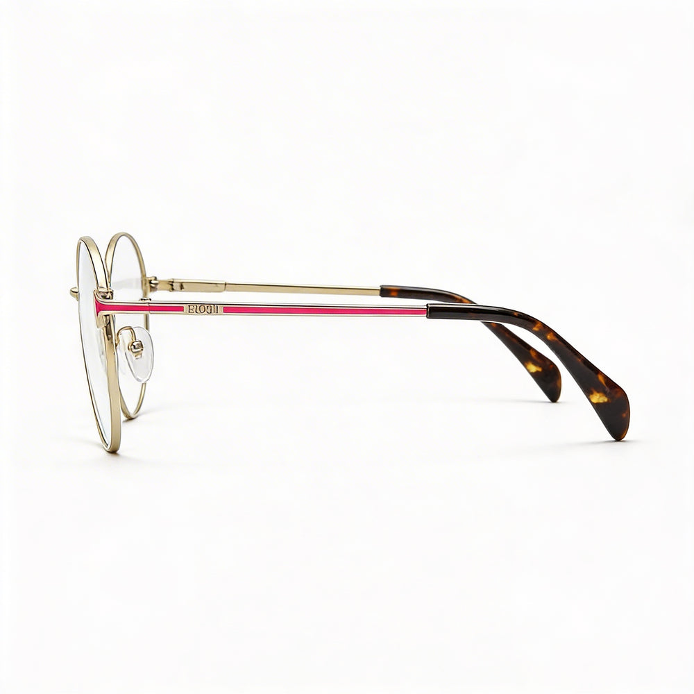TOUS Classic Women's Light Gold Stainless Steel Eyeglasses with Clear Demo Lenses, Prescription Ready 51mm
