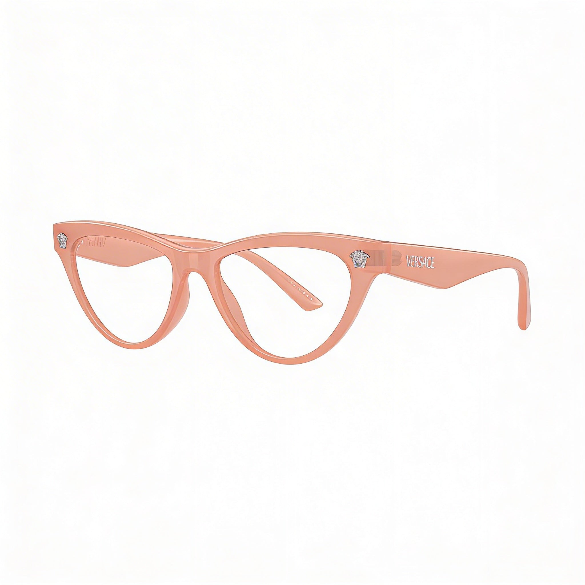 Versace Ve 3364 U Women's Injected Pink Opal Frame Clear Polycarbonate Lens Eyeglasses 52-17-145, Photo 2