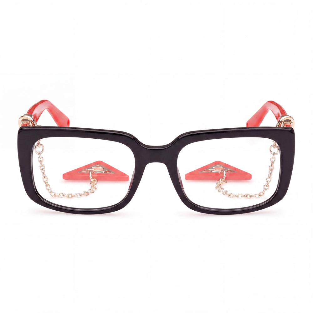 GUESS Modern Women's Eyeglasses featuring Black Plastic Frame and Black Plastic Lenses, Size 53/19/145