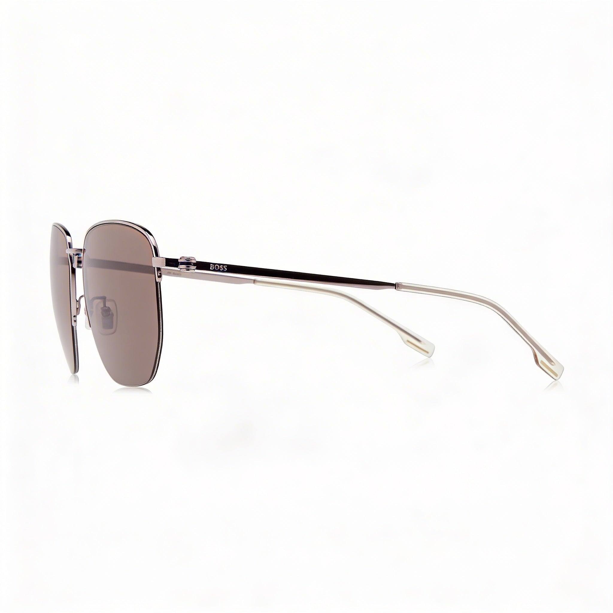 Gafas de sol unisex modernas Hugo Boss de acero inoxidable con montura y lentes de rutenio y protección UV, 57 mm, Photo 3