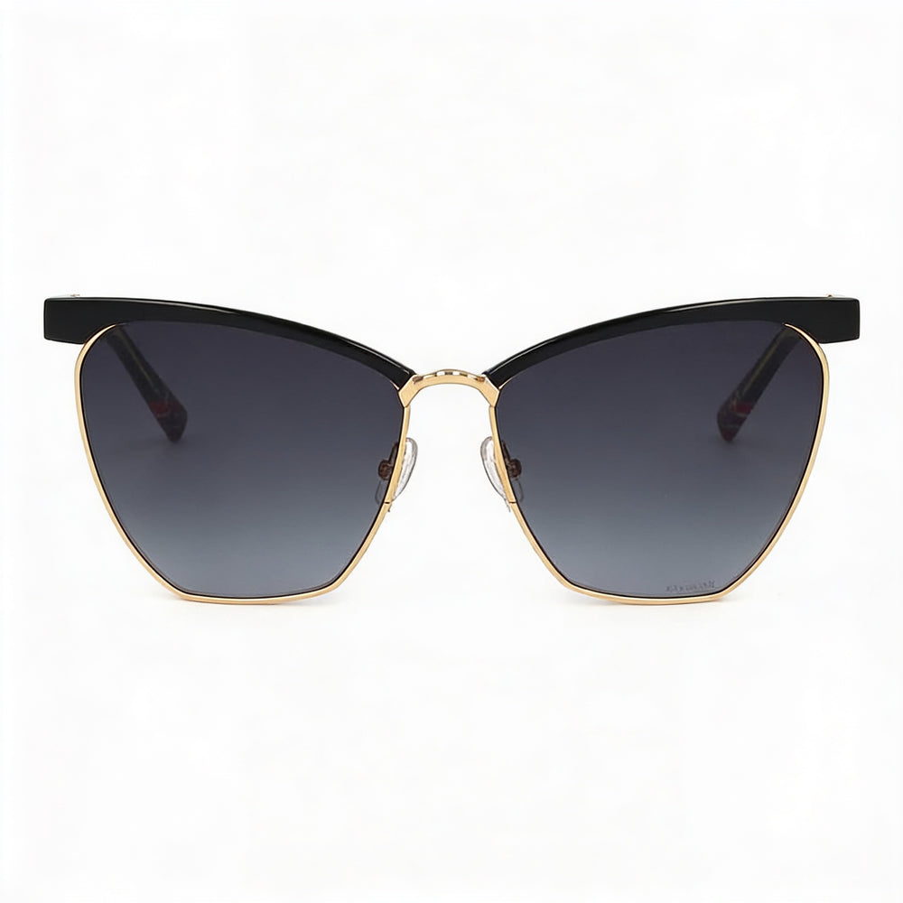Gafas de sol M Missoni para mujer, montura metálica con degradado negro y dorado, cuadradas, con protección UV, 60 mm