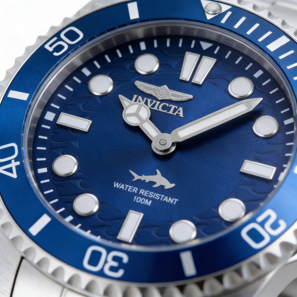 Invicta Pro Diver 49278 Men's Quartz Stainless Steel Watch, Blue Dial, 43mm Case, 10 ATM Water Resistant