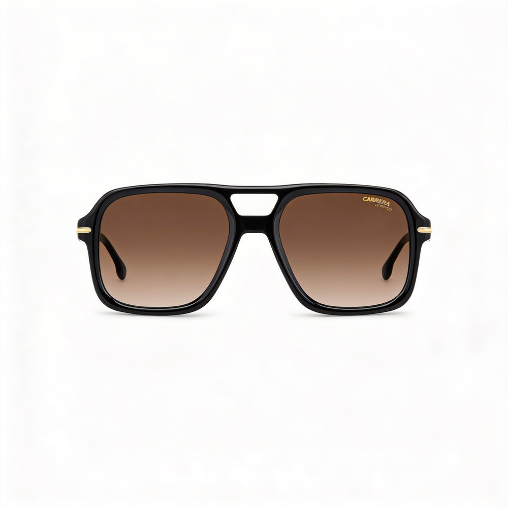 Carrera 317/S para hombre, montura de plástico negra, lentes marrones degradadas con protección UV, sin polarizar, 55mm