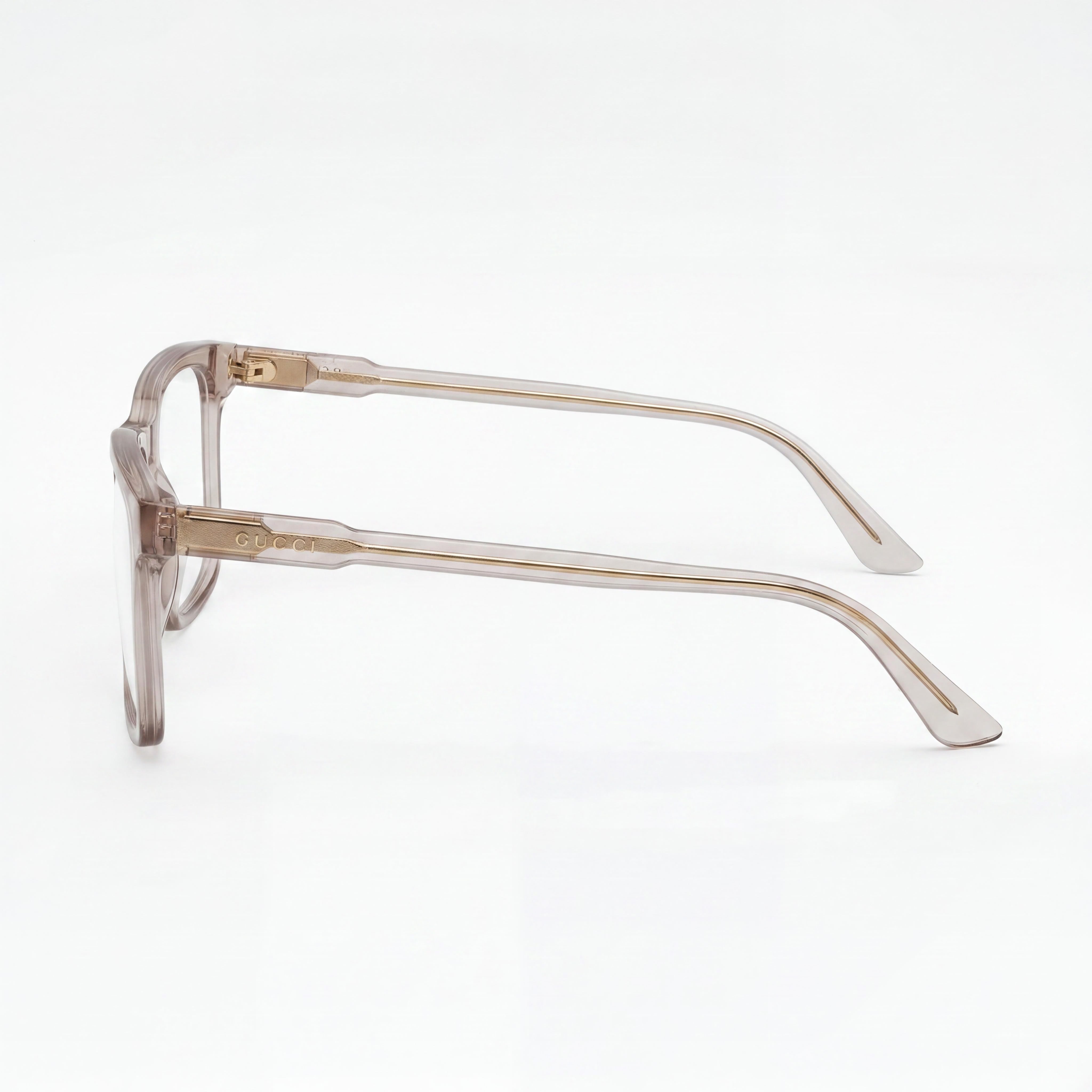 Gucci Gg1120o-007 Gafas de Sol Unisex Rectangulares de Montura Completa en Acetato Transparente Gris 55mm, Photo 2