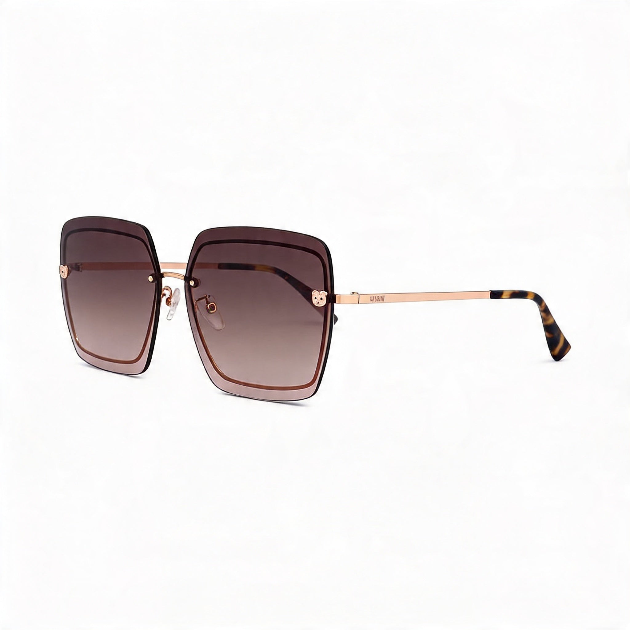 Gafas de Sol Moschino Informales Unisex Multicolor de Acero Inoxidable con Lentes Marrones con Protección UV 64mm, Photo 3