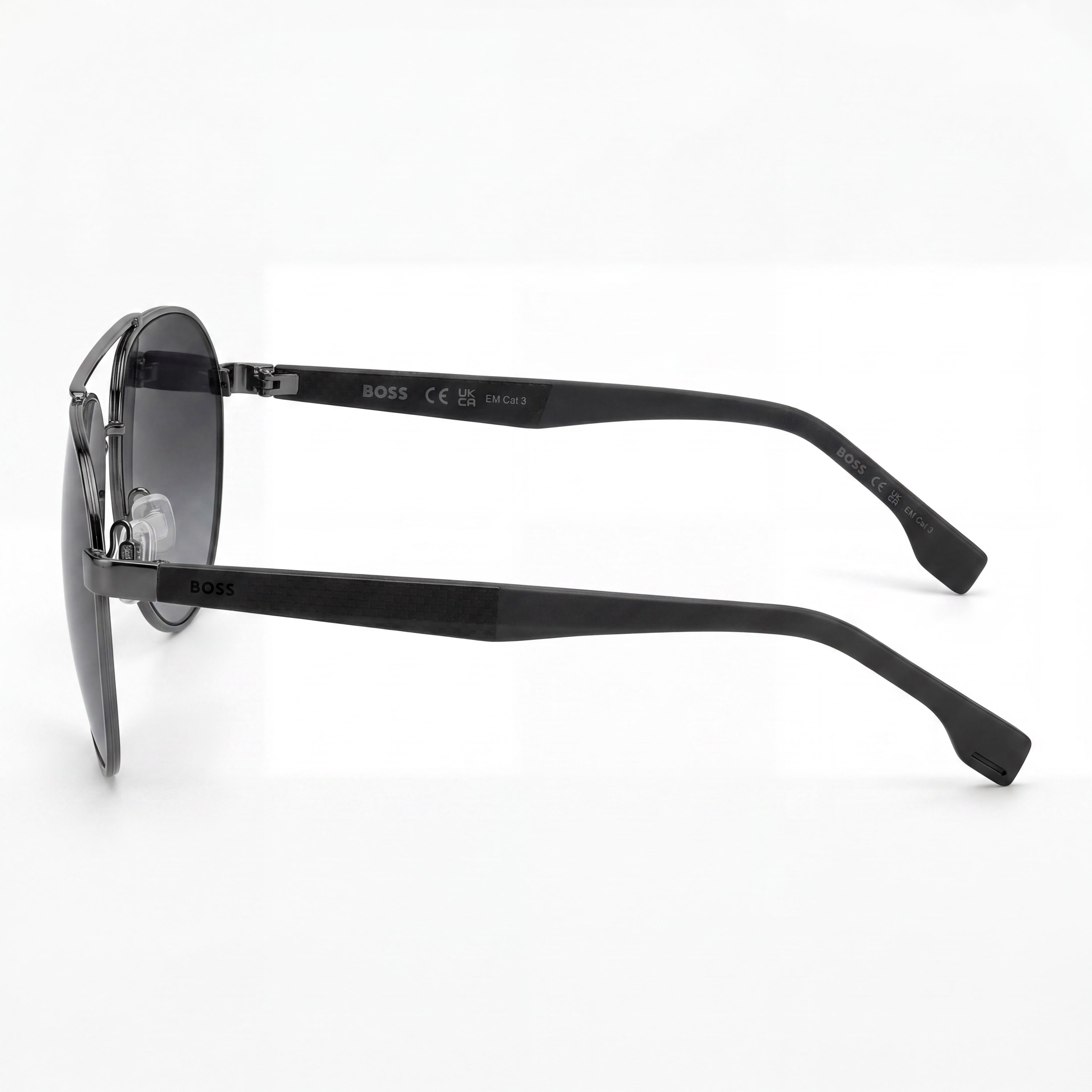 Hugo Boss Contemporary Unisex Brown Dark Ruthenium Grey Alloy Steel UV Protection Sunglasses 60mm, Photo 3