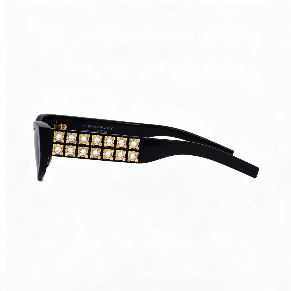 Givenchy Women's Casual Acetate Shiny Black Frame Smoke Lenses Non-Polarized UV 400 Sunglasses 56mm