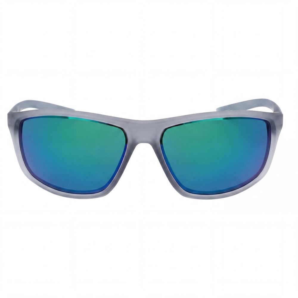 Nike Adrenaline M EV1113 Unisex Matte Wolf Grey Nylon Wrap Green Mirror Non-Polarized 100% UV Sunglasses 66mm