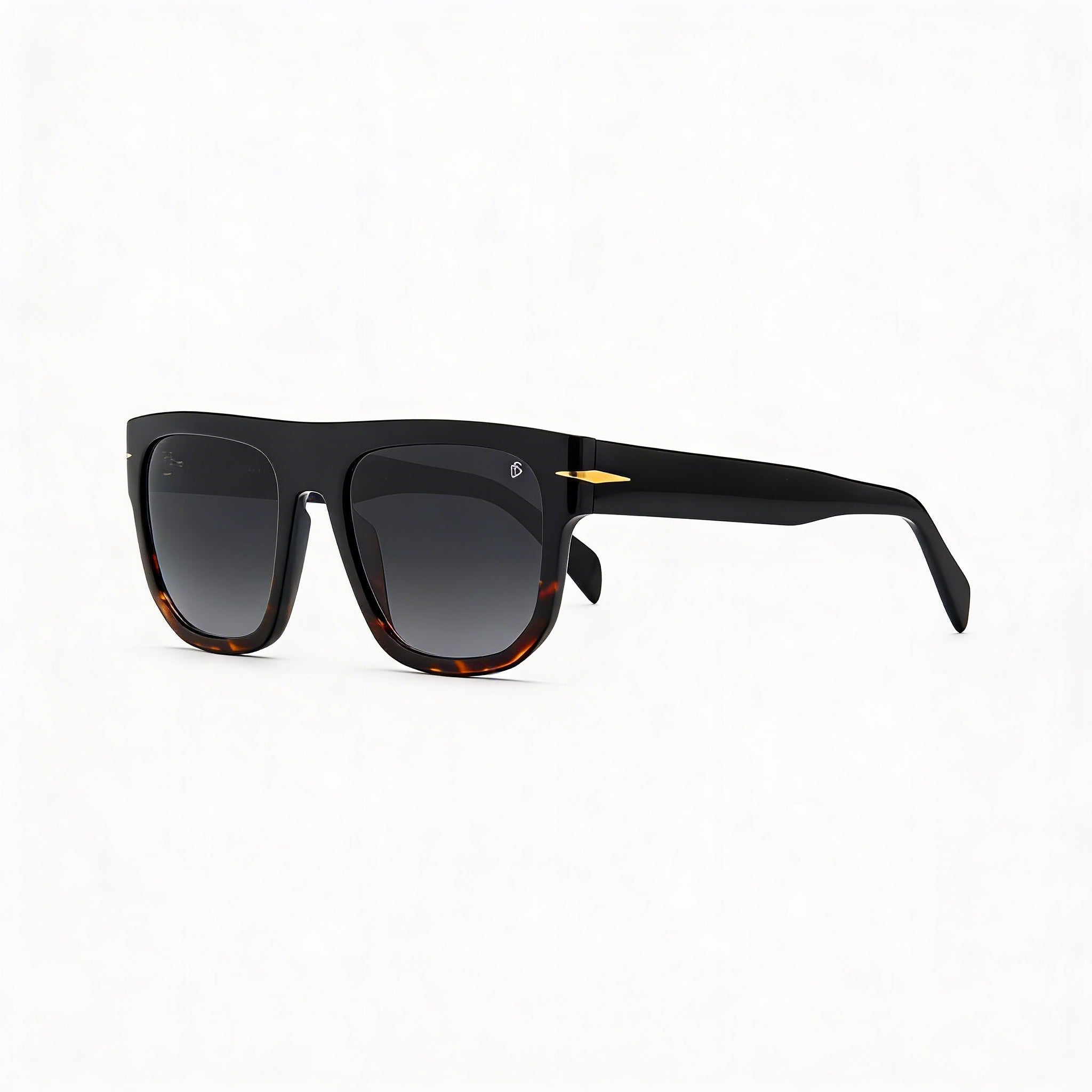 David Beckham Db 7044/S Men's Rectangular Black Grey Shaded Acetate Non-Polarized UV Protection Sunglasses 54mm, Photo 3