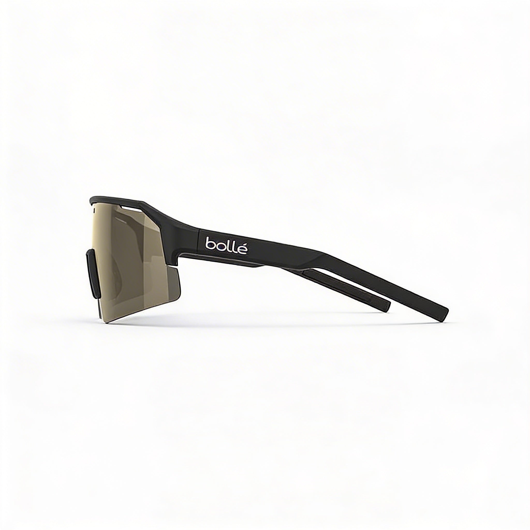 bollé Modern Unisex Sunglasses for Mountain Biking with Black Matte Gold Nylon Frame 140mm Lens, Photo 3