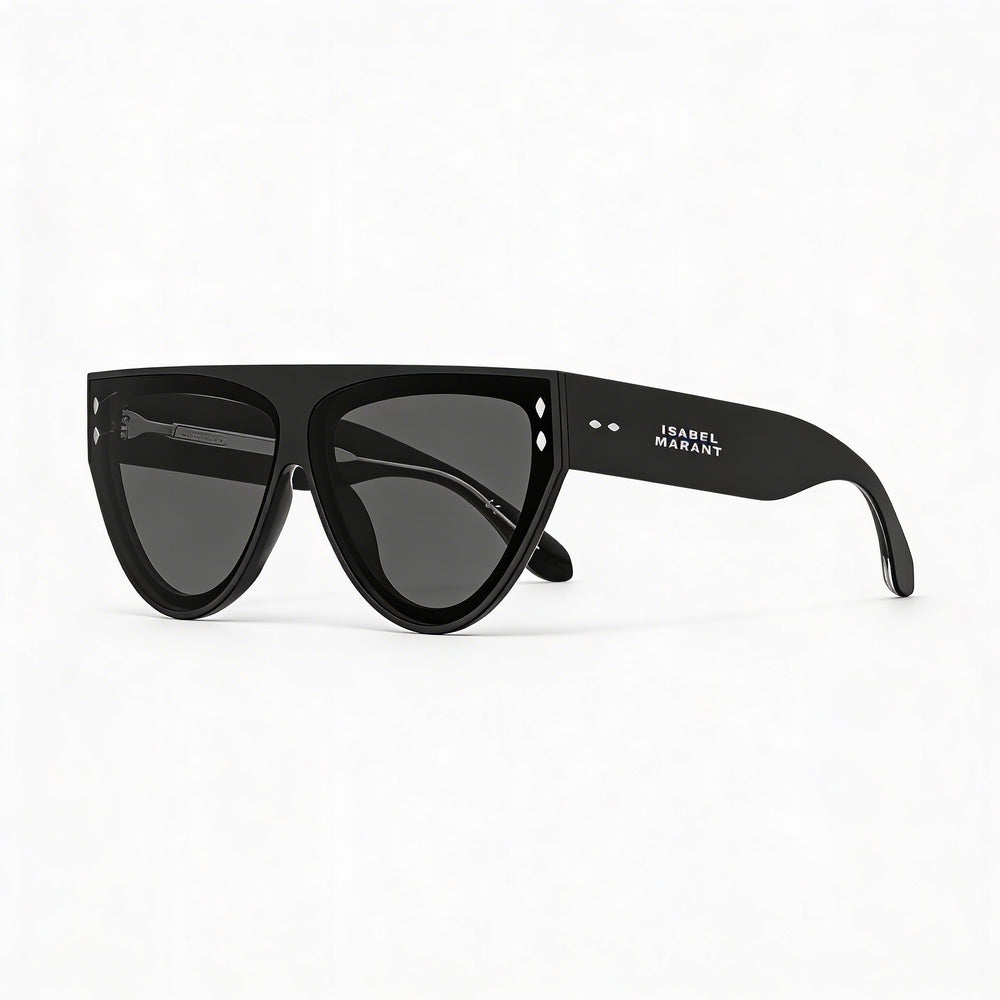 Gafas de sol informales de mujer Isabel Marant con montura cuadrada de acetato negro y lentes de policarbonato negro de 69 mm