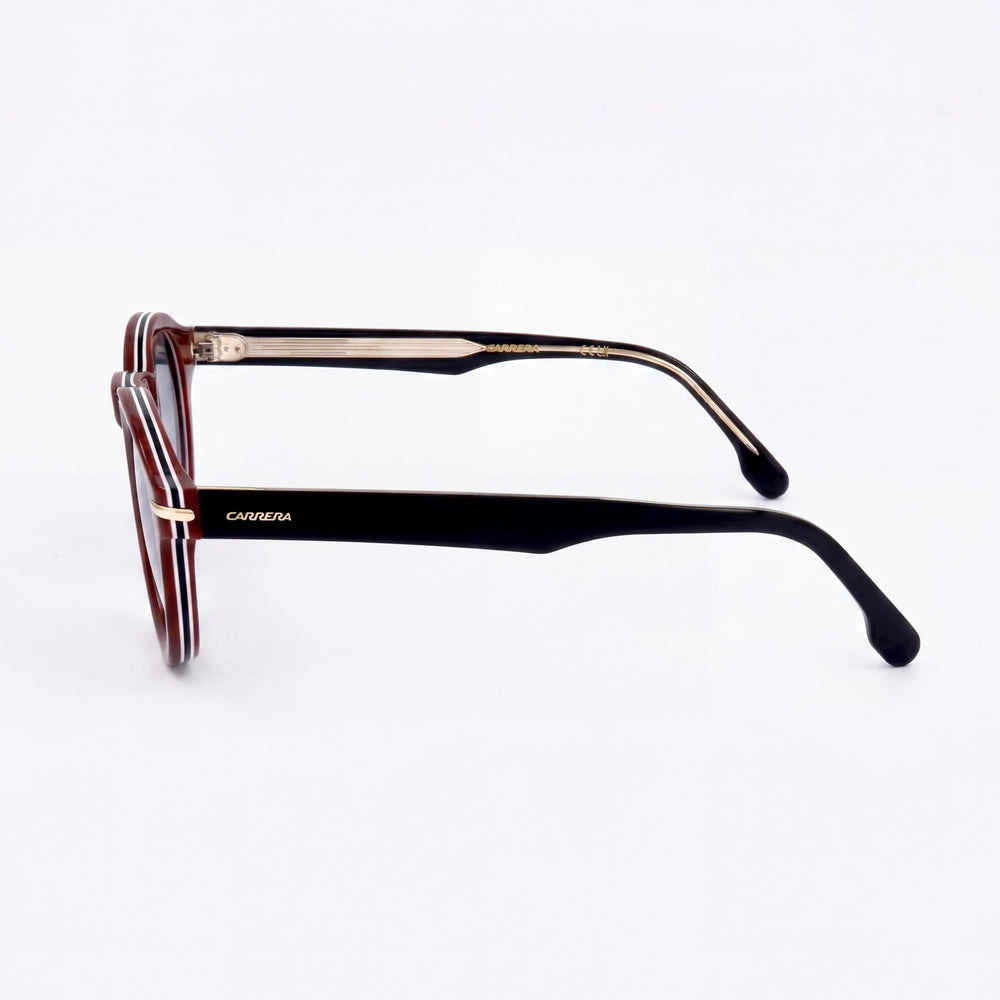 Carrera Modern Women's Acetate Frame Striped Burgundy Sunglasses, UV Protection, 48mm Lens Width, Case Included