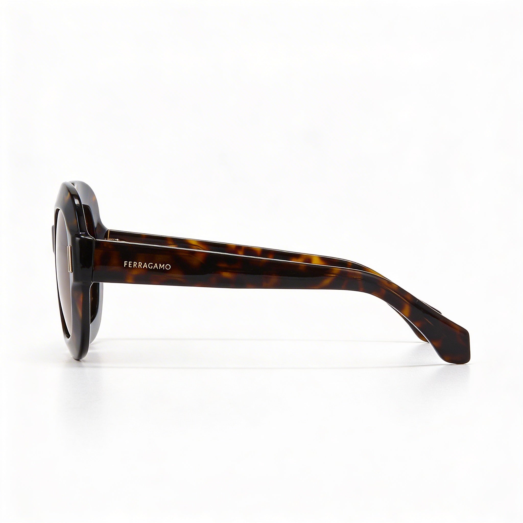 Gafas de sol Ferragamo Modern para hombre, sin polarizar, montura de acetato color carey oscuro, lentes de policarbonato 54-20-145, Photo 3